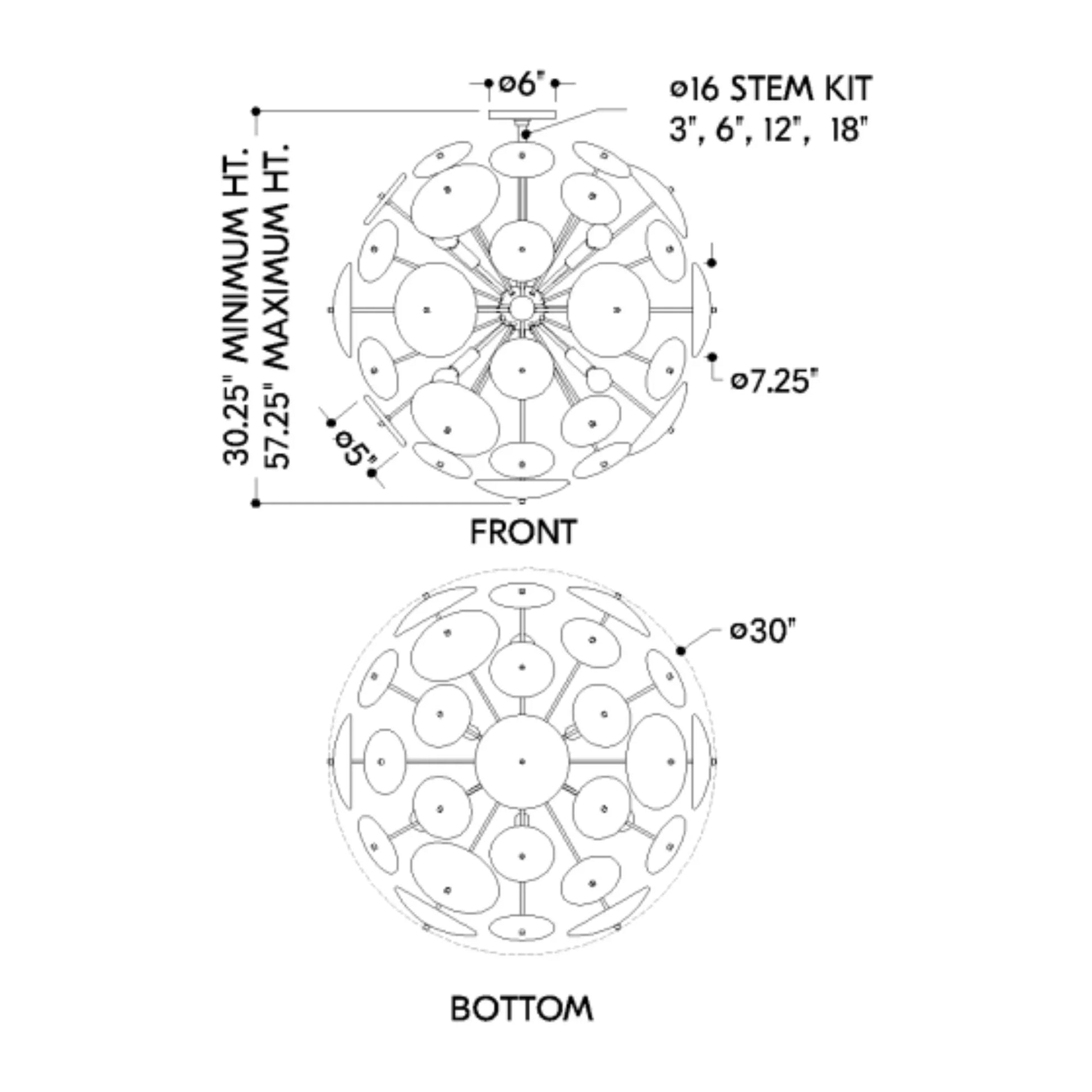 Mitzi - Tamara 30" 9-Light Chandelier, Polished Nickel Finish | Bees Lighting