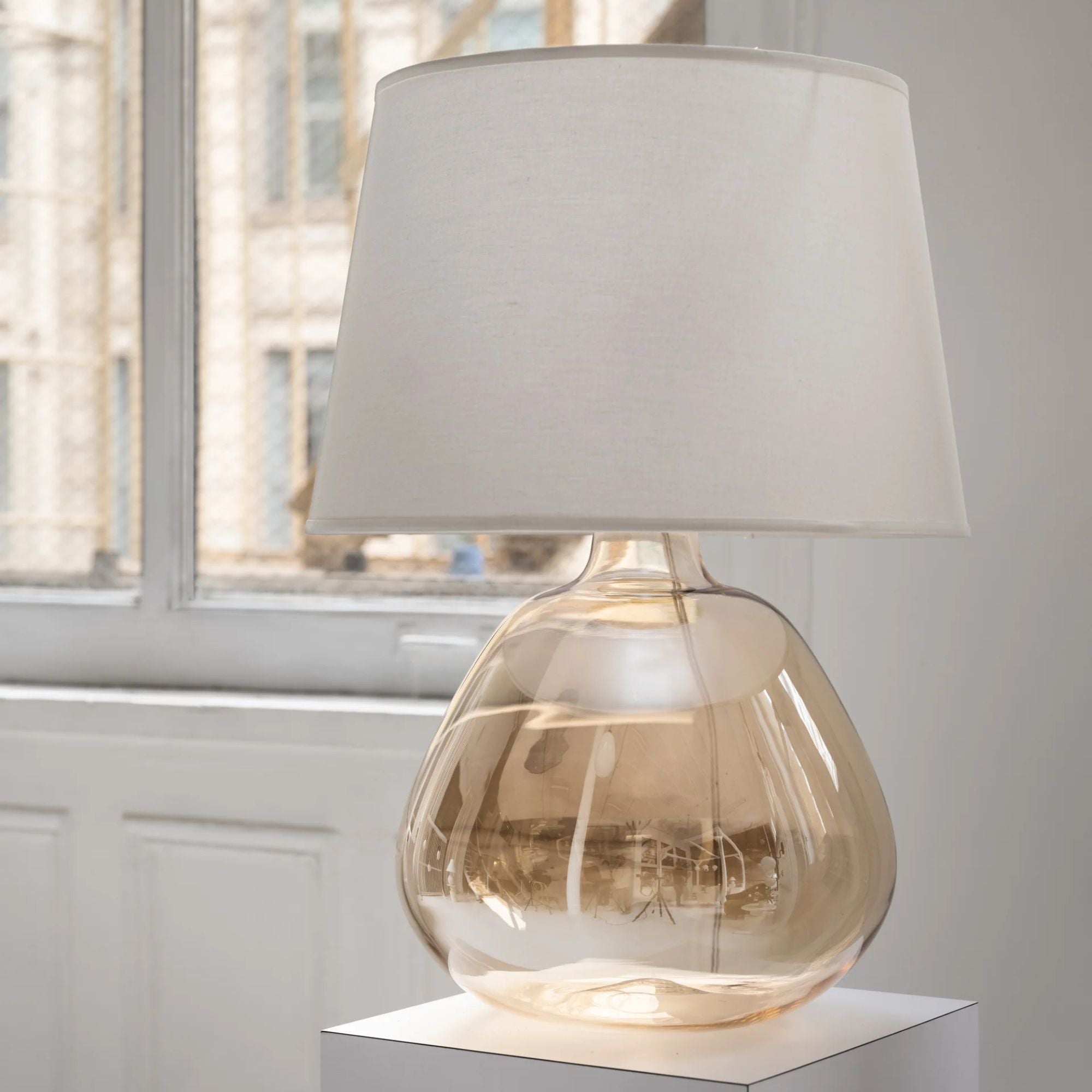 Thea 23" Table Lamp, Aged Brass Finish
