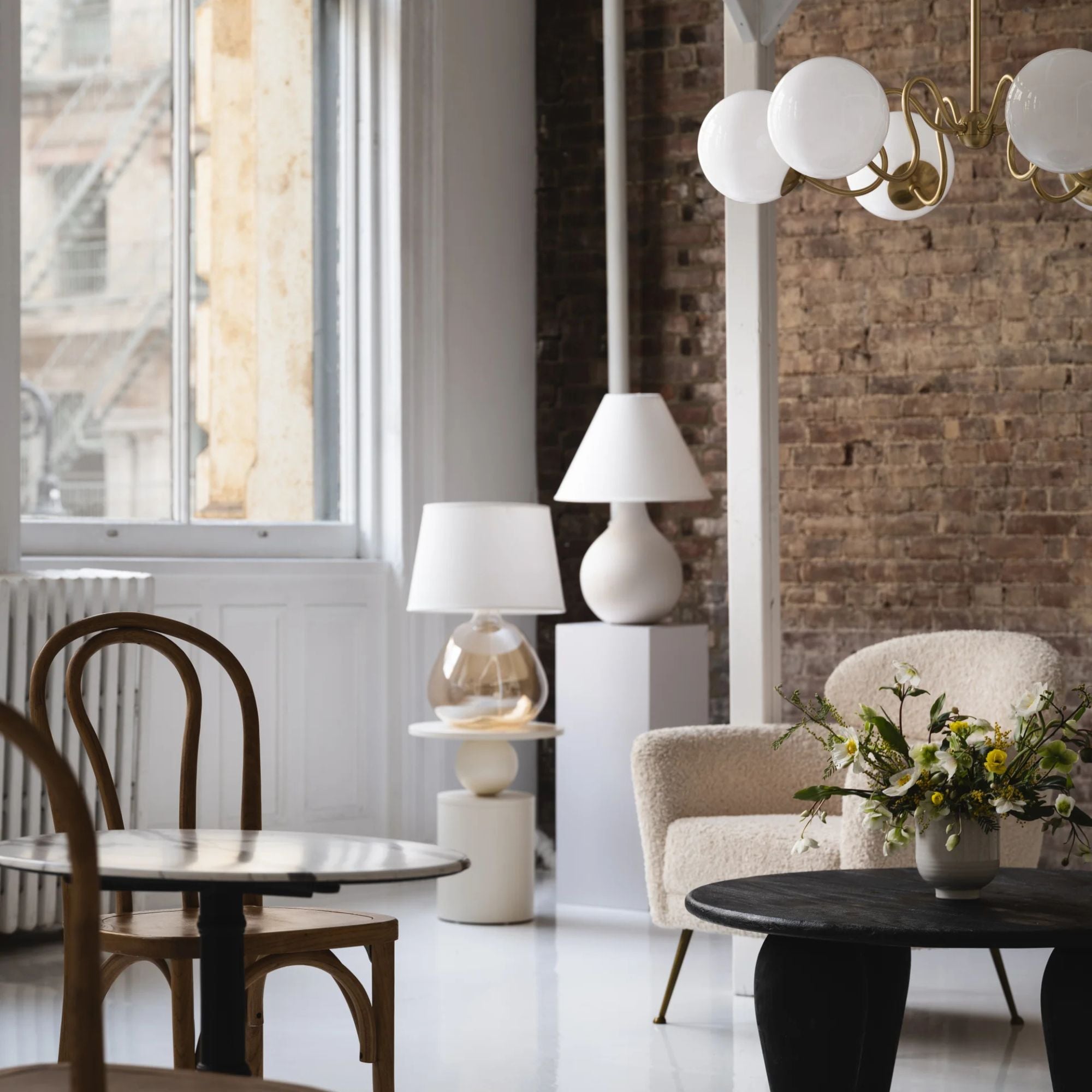 Thea 23" Table Lamp, Aged Brass Finish