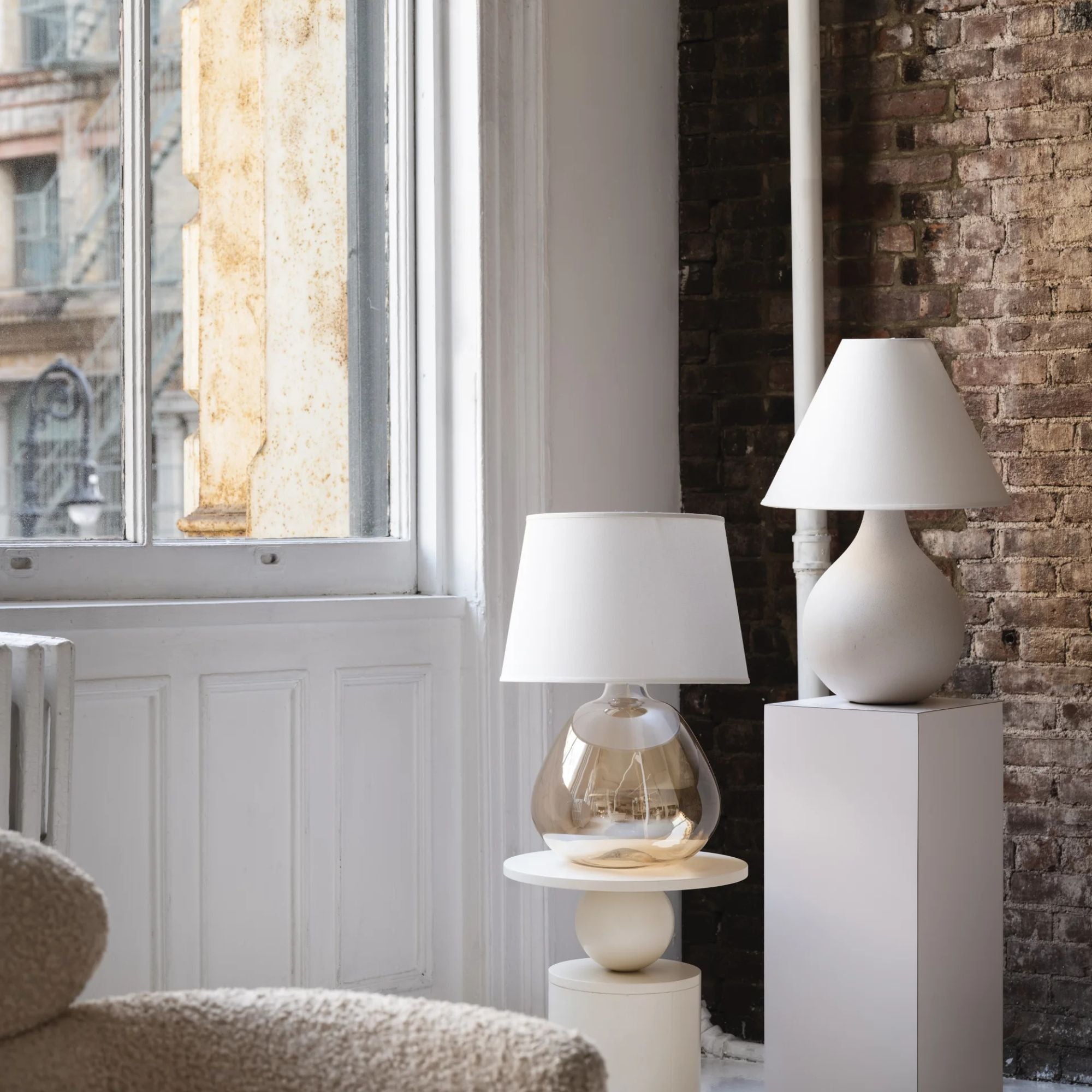 Thea 23" Table Lamp, Aged Brass Finish