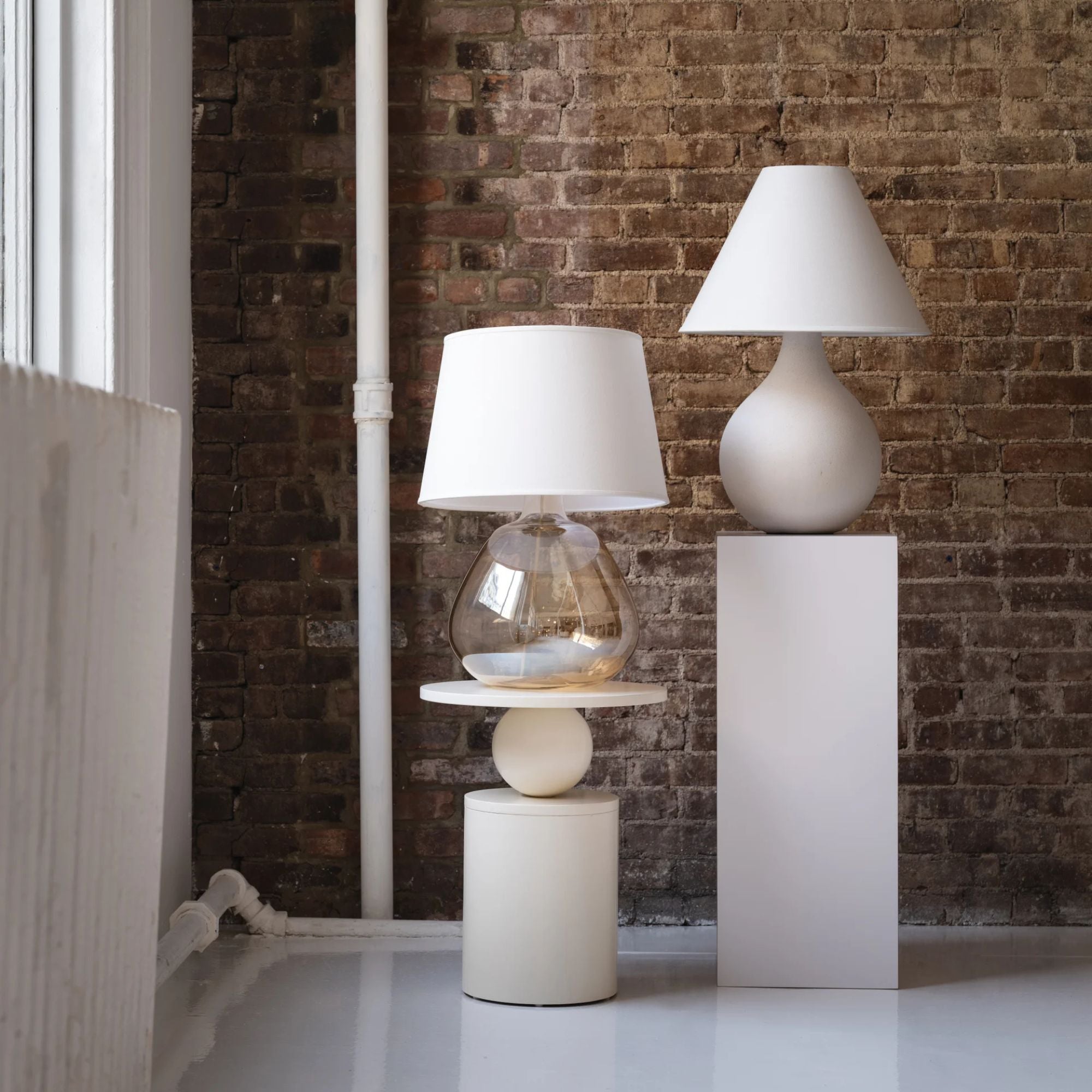 Thea 23" Table Lamp, Aged Brass Finish