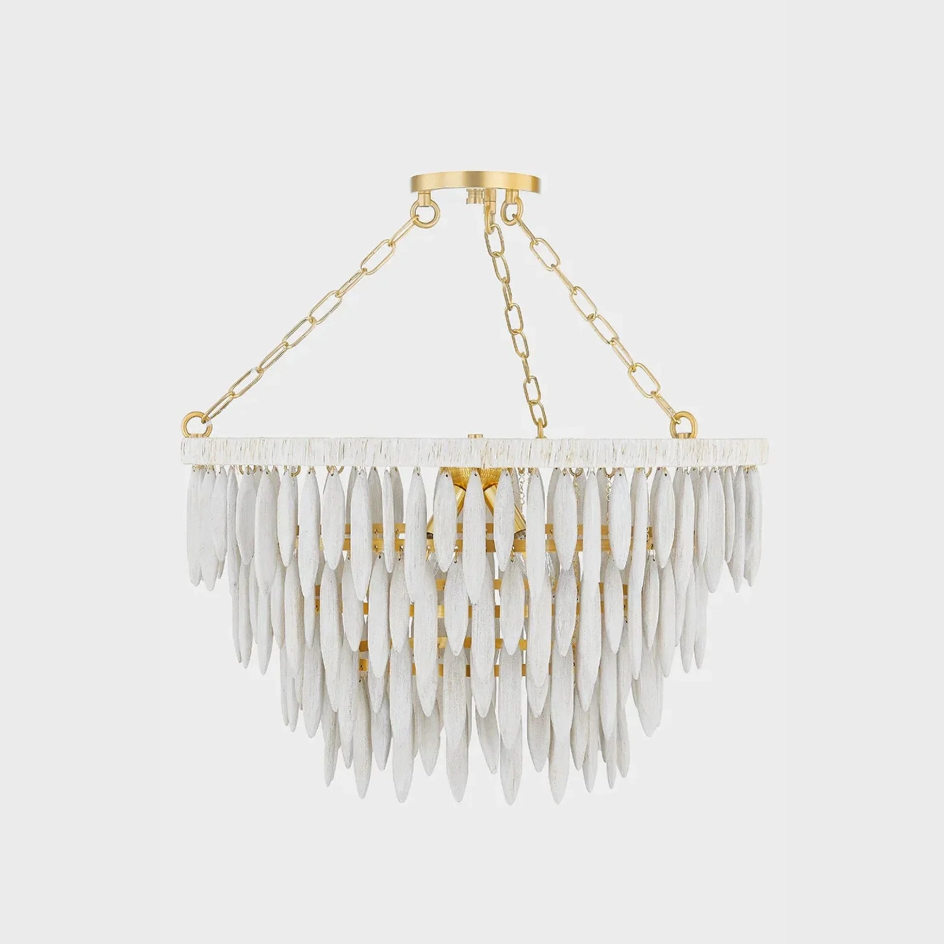 Mitzi - Tiffany 36" 4-Light Chandelier, Aged Brass/Textured Cream Finish | Bees Lighting