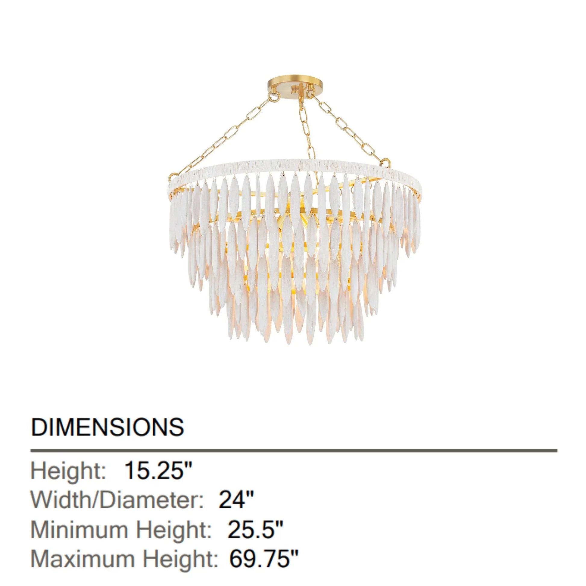 Mitzi - Tiffany 36" 4-Light Chandelier, Aged Brass/Textured Cream Finish | Bees Lighting