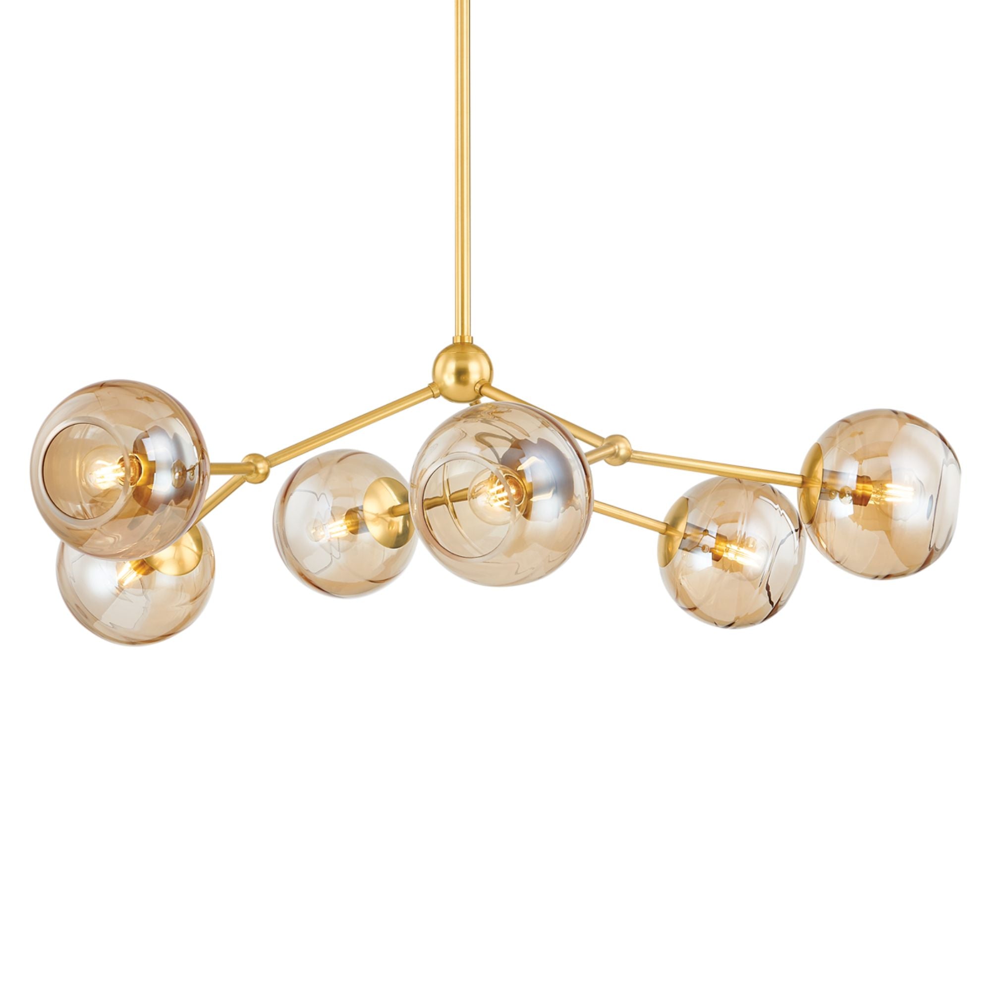 Trixie 35" 6-Light Chandelier, Aged Brass Finish