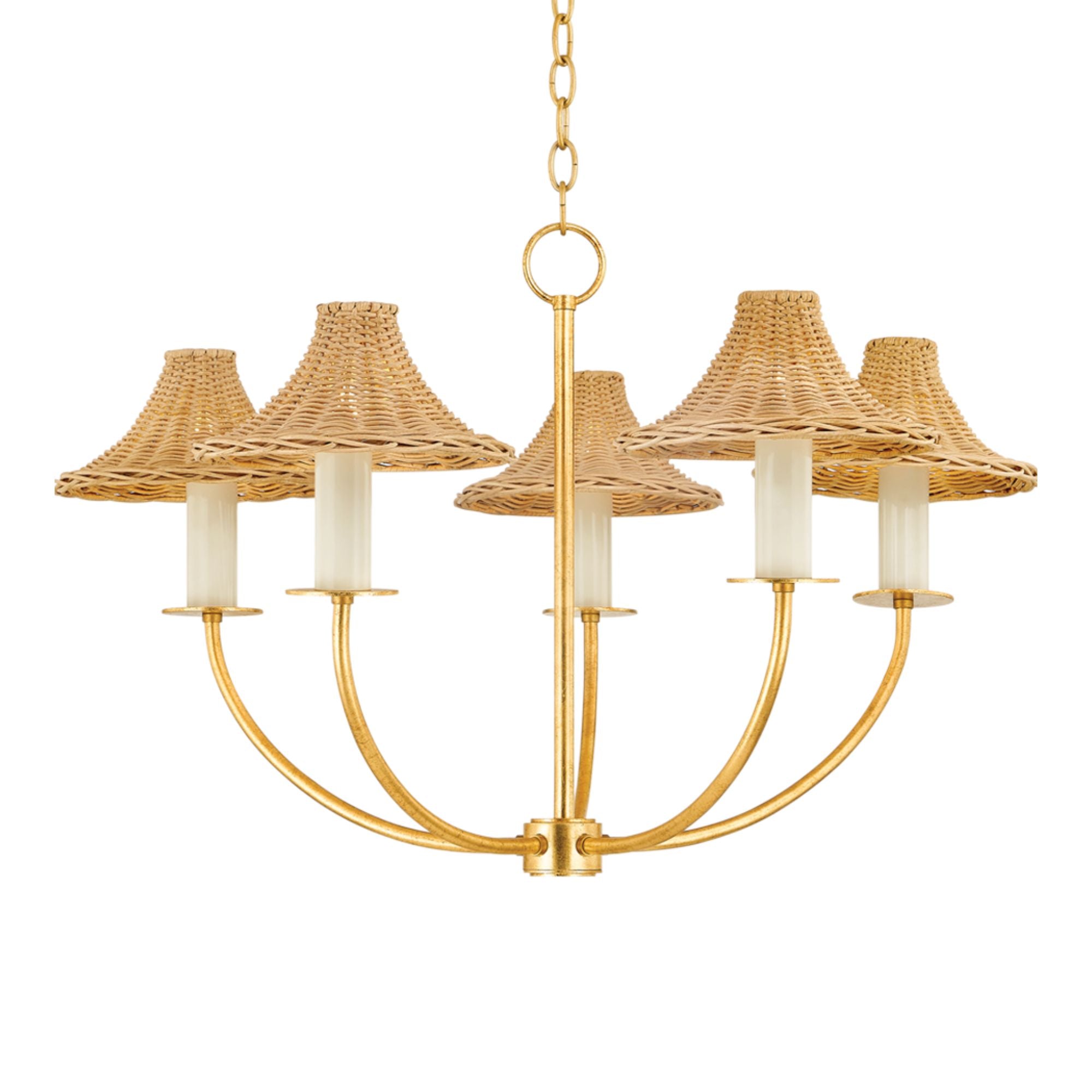 Twila 30" 5-Light Chandelier, Vintage Gold Leaf Finish
