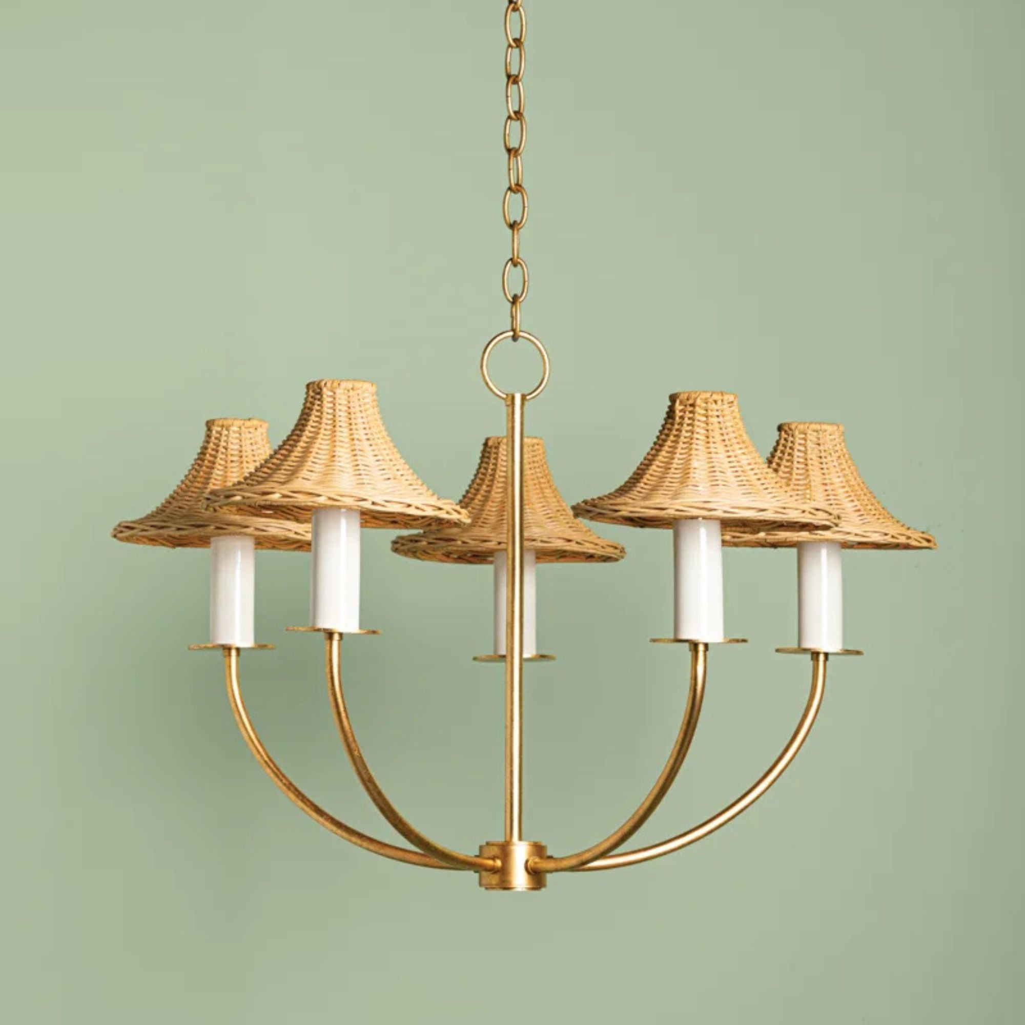 Twila 30" 5-Light Chandelier, Vintage Gold Leaf Finish