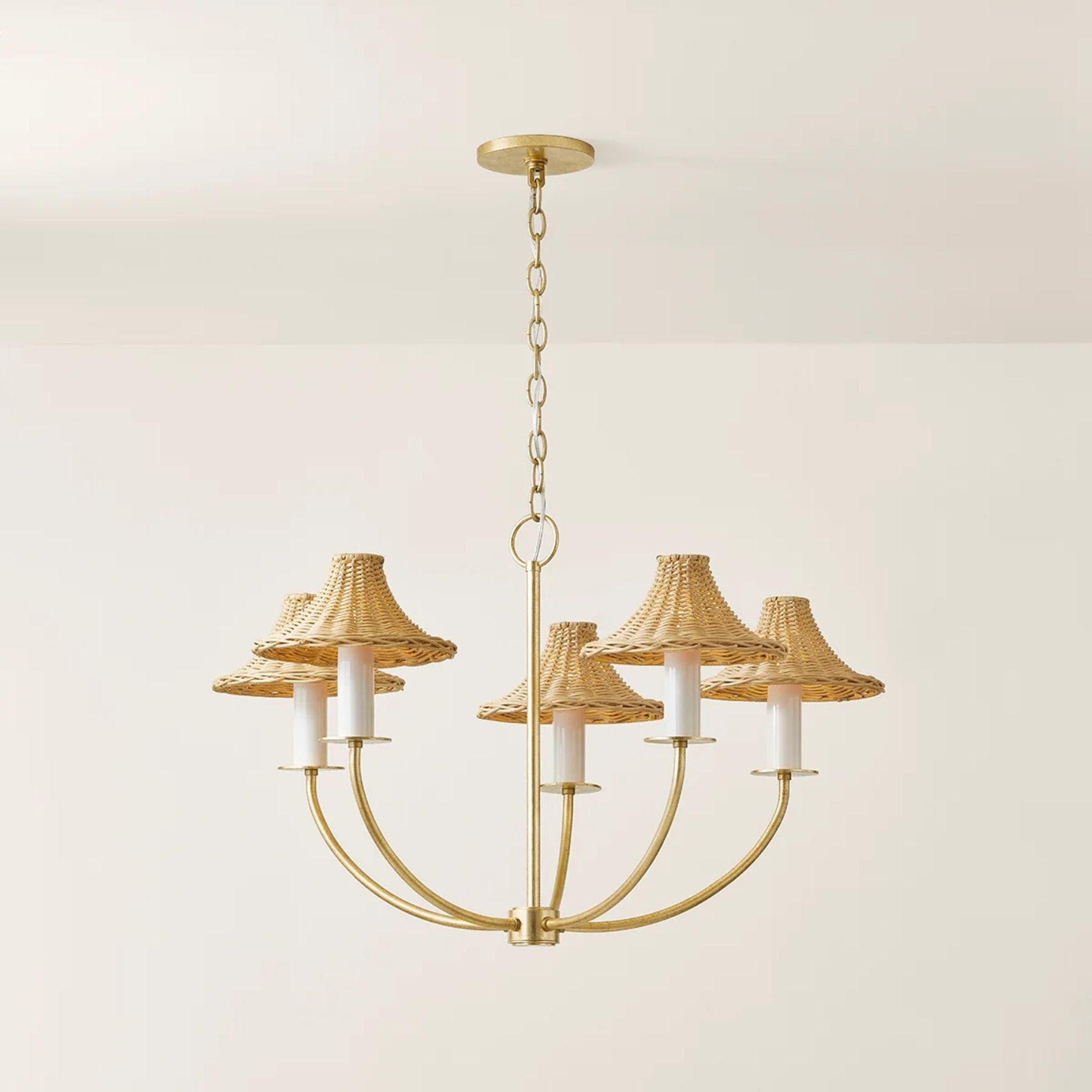 Twila 30" 5-Light Chandelier, Vintage Gold Leaf Finish