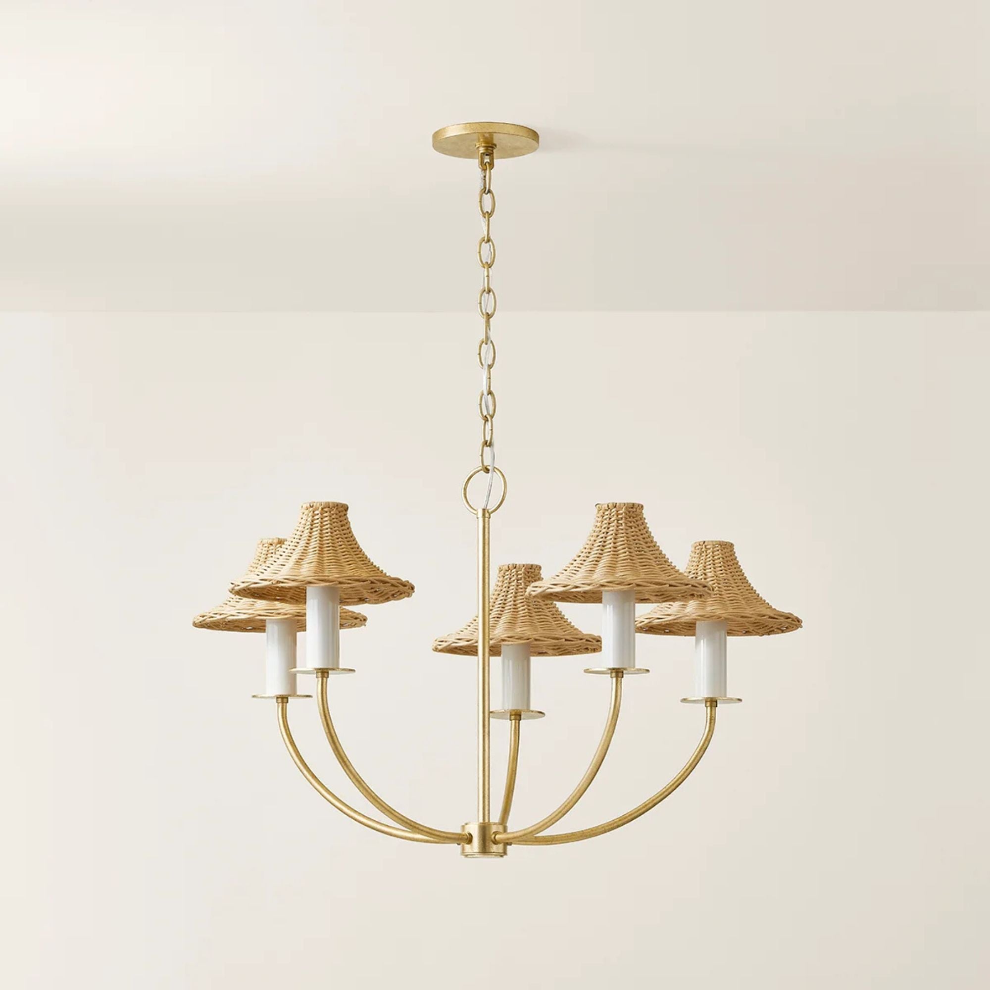 Twila 30" 5-Light Chandelier, Vintage Gold Leaf Finish