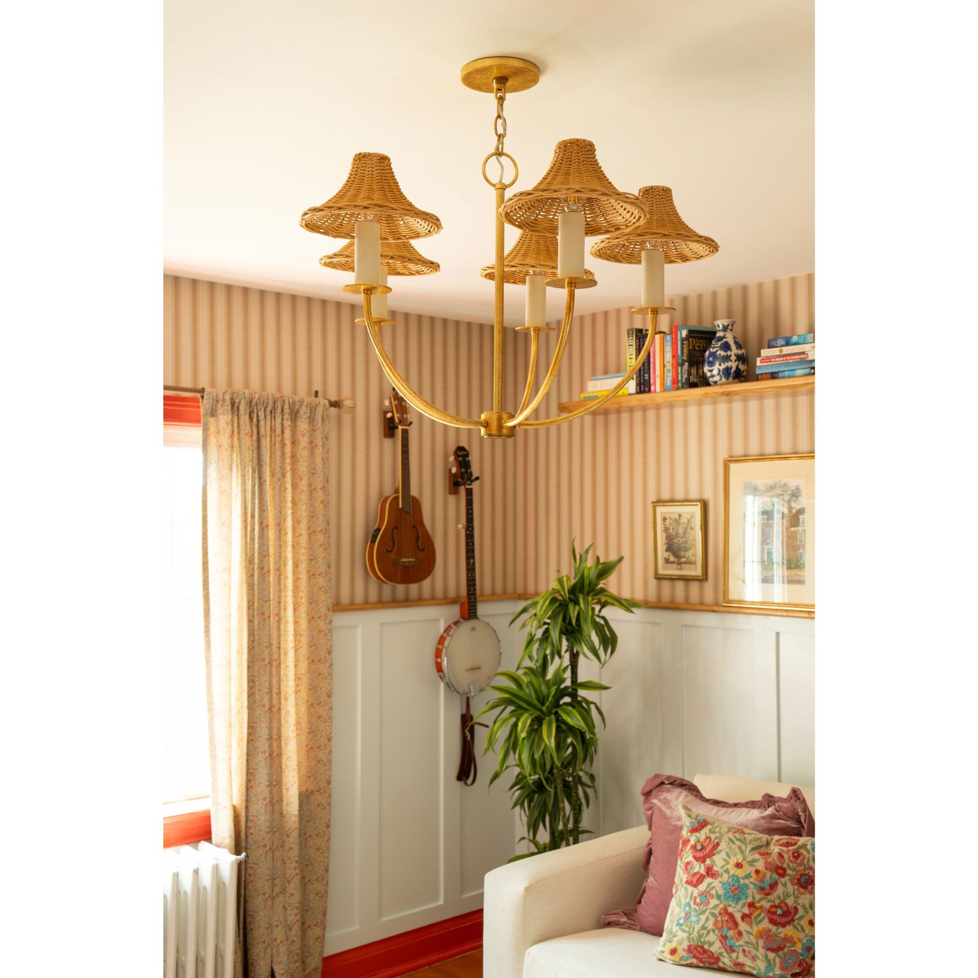 Twila 30" 5-Light Chandelier, Vintage Gold Leaf Finish