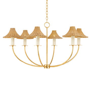 Twila 40" 6-Light Chandelier, Vintage Gold Leaf Finish