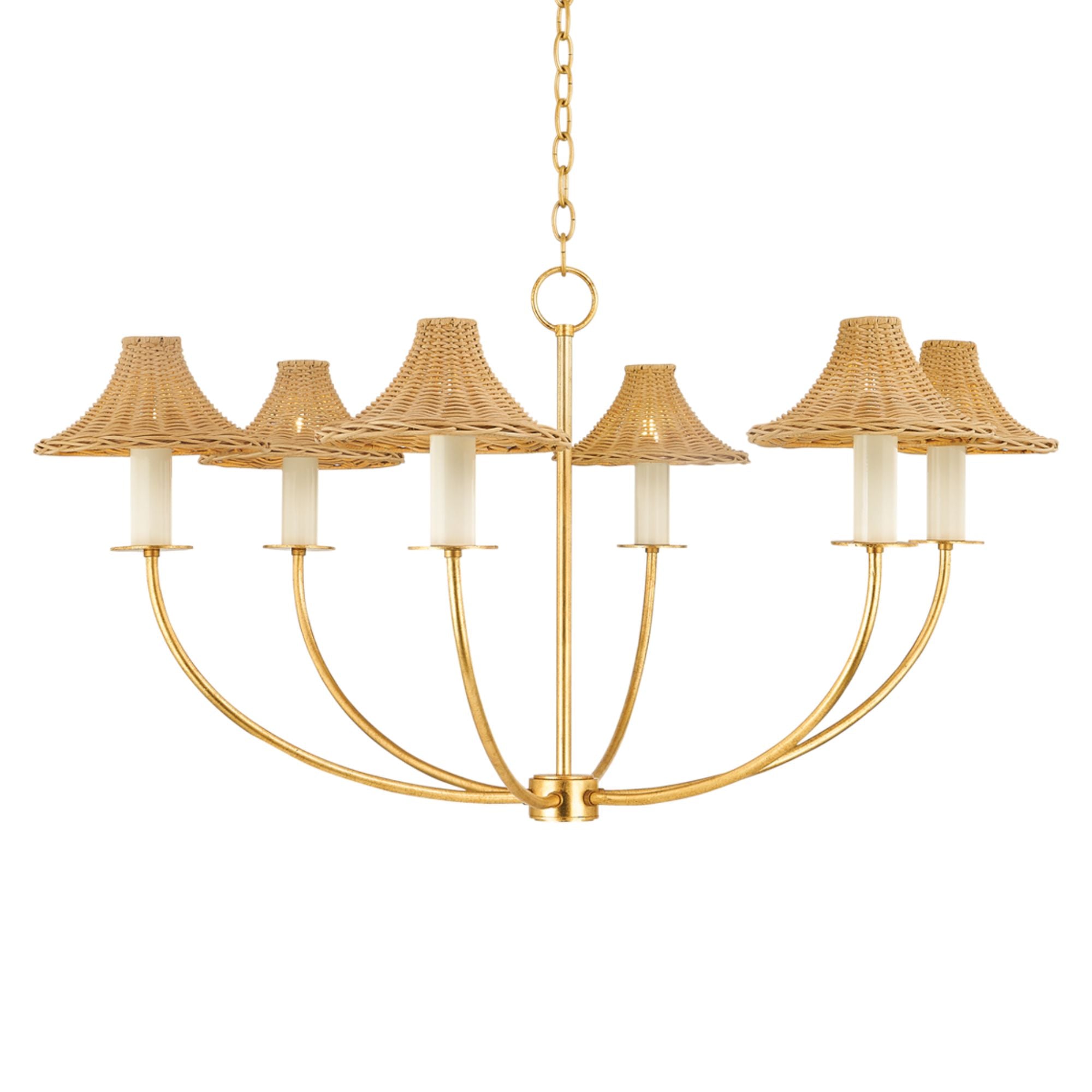 Twila 40" 6-Light Chandelier, Vintage Gold Leaf Finish