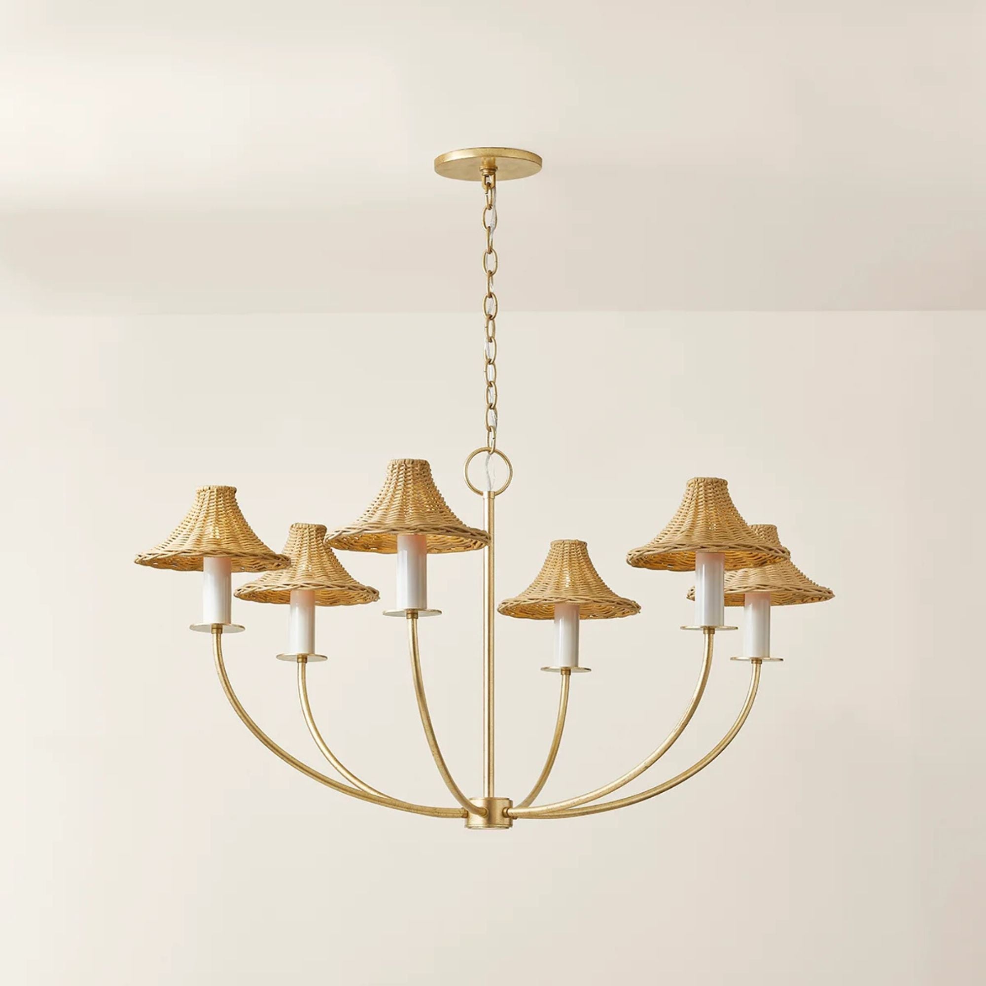 Twila 40" 6-Light Chandelier, Vintage Gold Leaf Finish