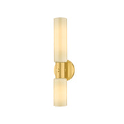 Mitzi Violetta 18 in. Wall Sconce, Aged Brass with Cream Opal Glass