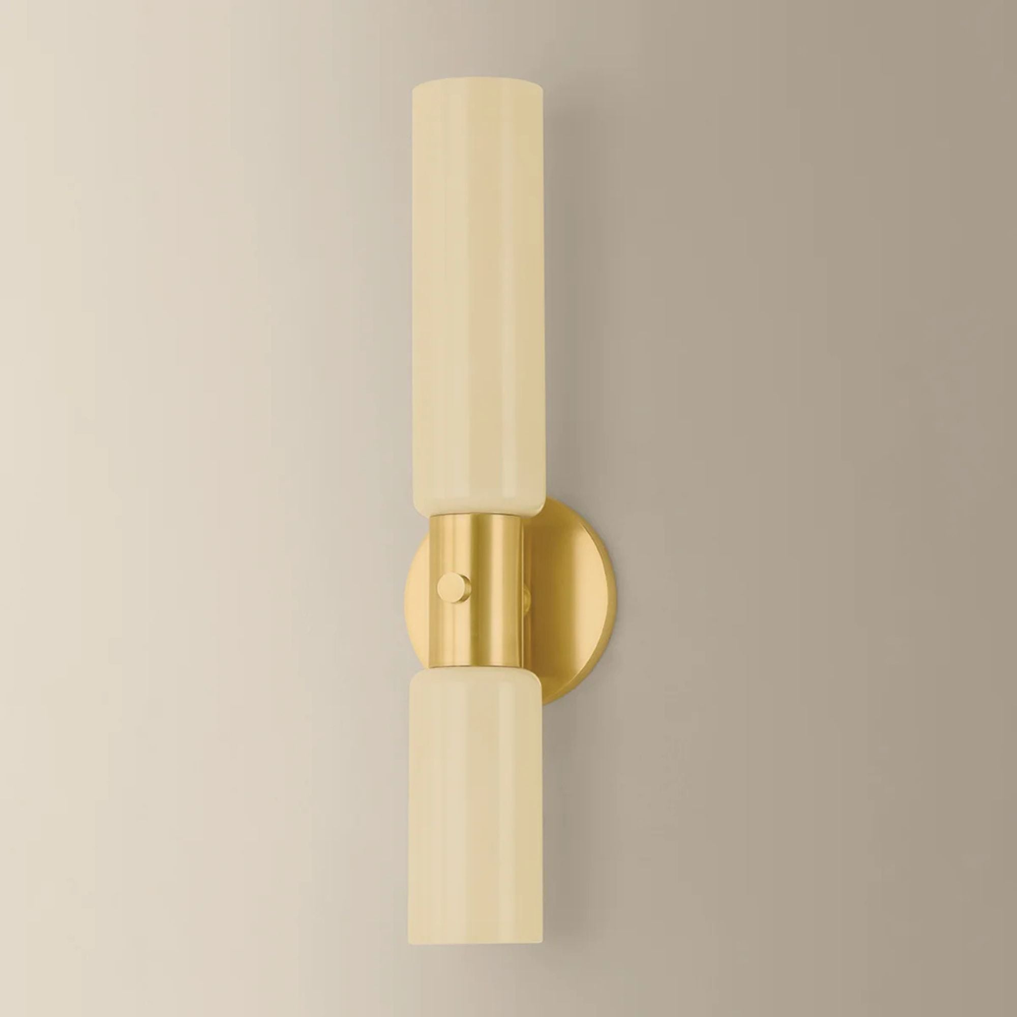 Mitzi Violetta 18 in. Wall Sconce, Aged Brass with Cream Opal Glass