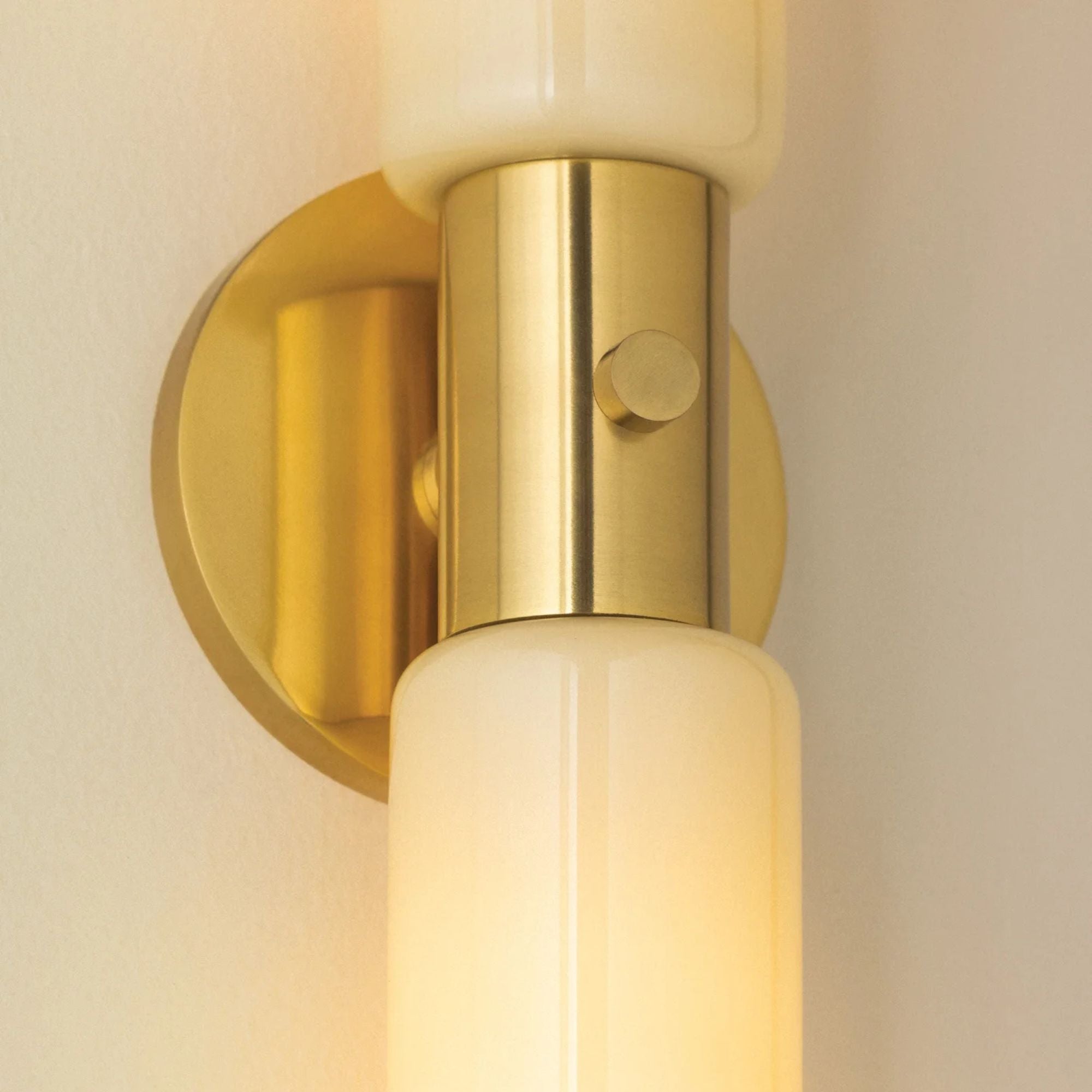 Mitzi Violetta 18 in. Wall Sconce, Aged Brass with Cream Opal Glass