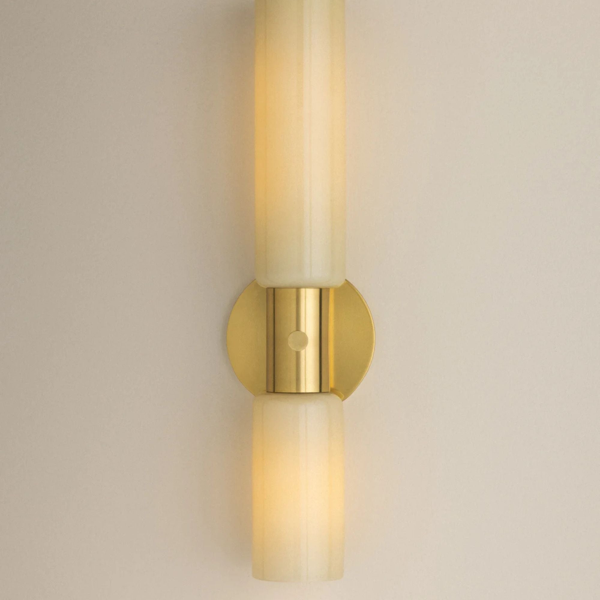Mitzi Violetta 18 in. Wall Sconce, Aged Brass with Cream Opal Glass