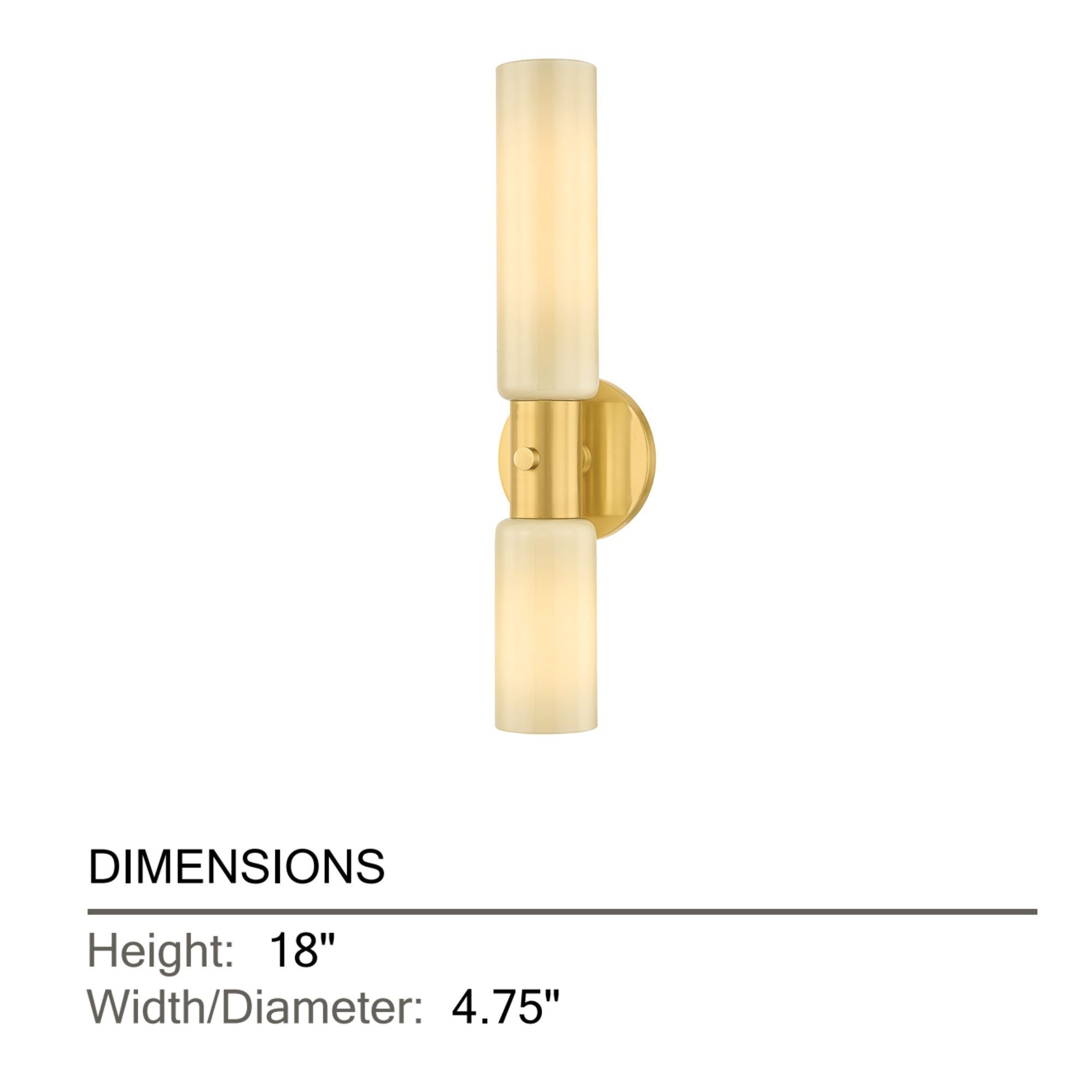 Mitzi Violetta 18 in. Wall Sconce, Aged Brass with Cream Opal Glass