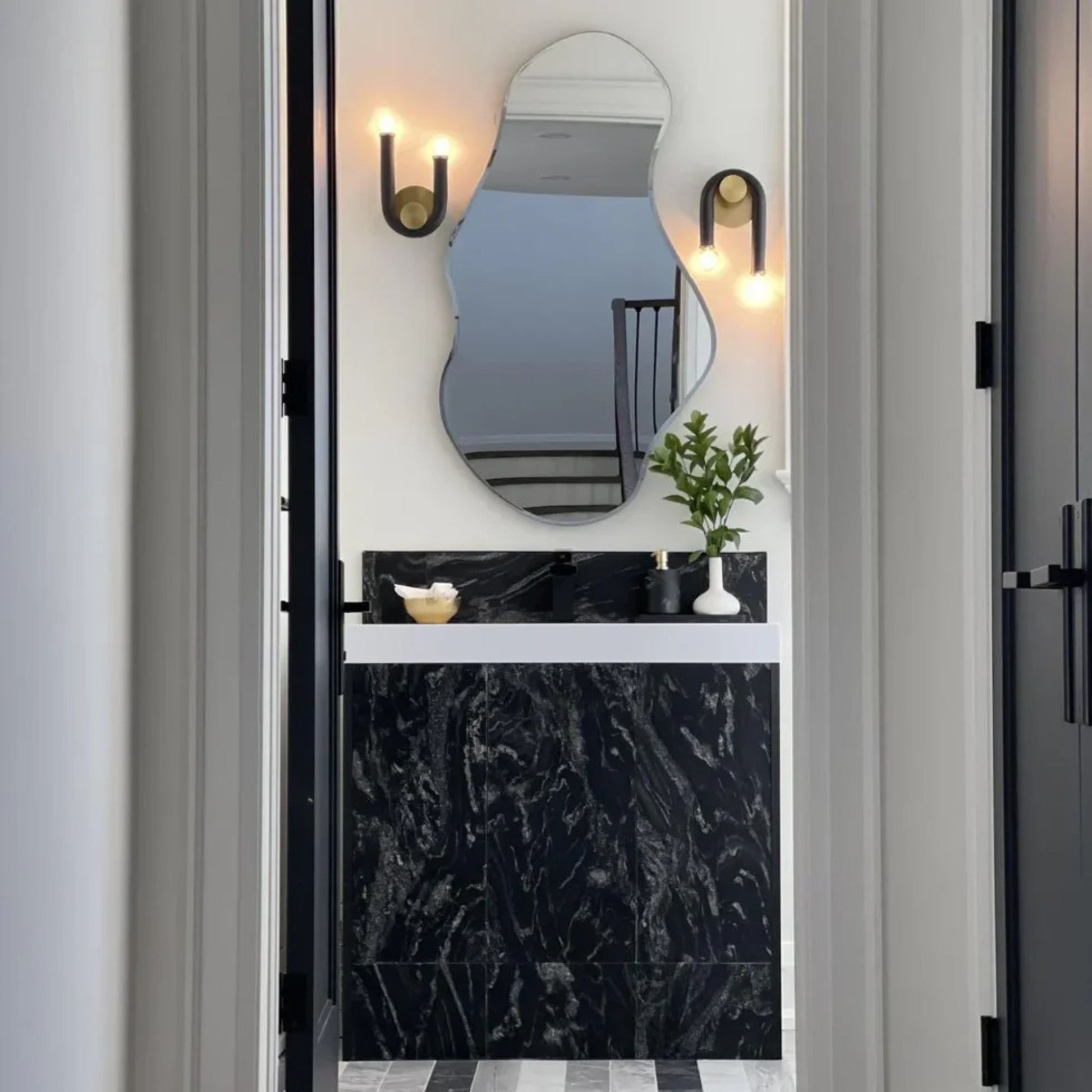 Mitzi - Whit 11" 2-Light Wall Sconce, Aged Brass/Black Finish | Bees Lighting