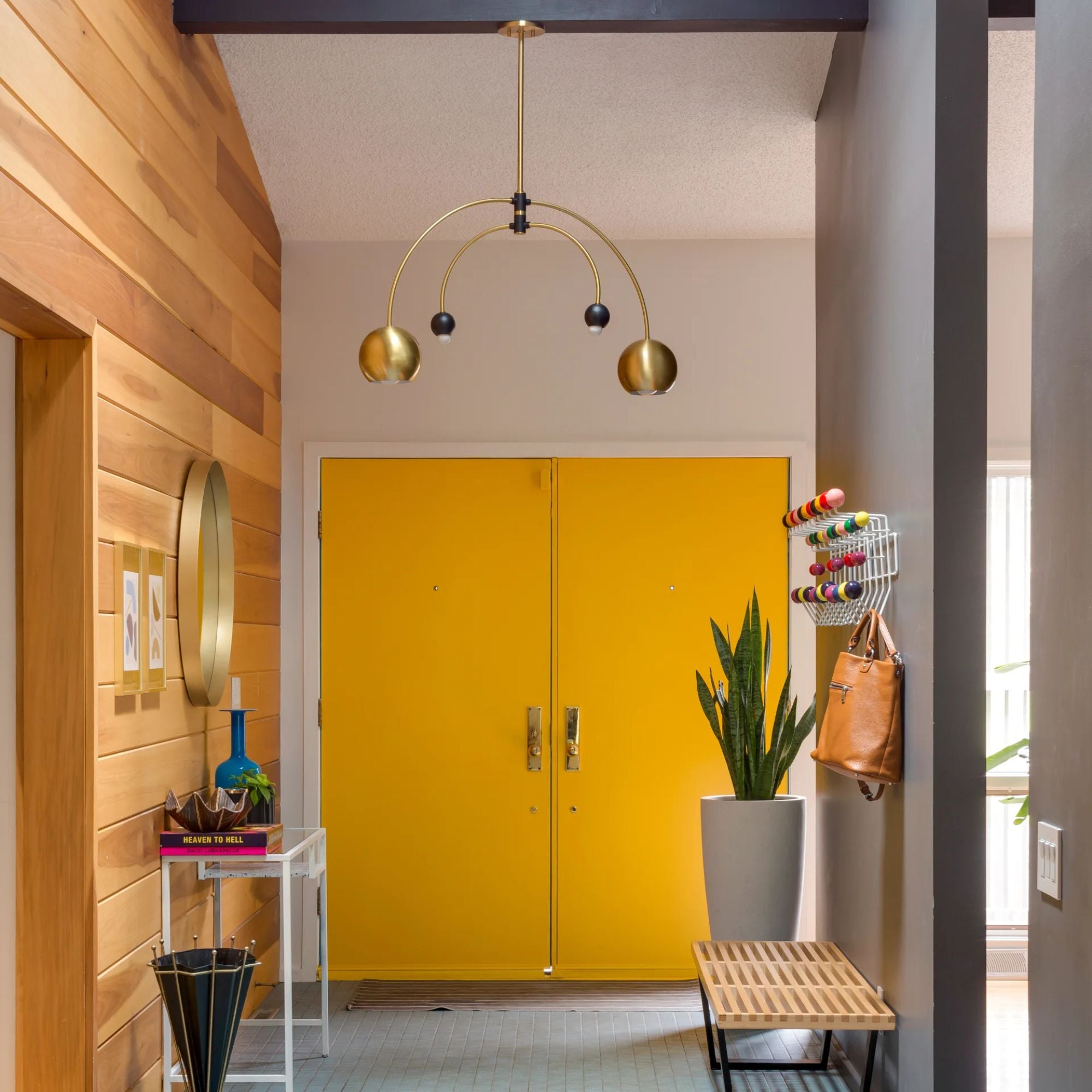 Willow 38" 4-Light Chandelier, Aged Brass/Black Finish