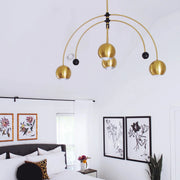 Mitzi - Willow 49" 6-Light Chandelier, Aged Brass/Black Finish | Bees Lighting