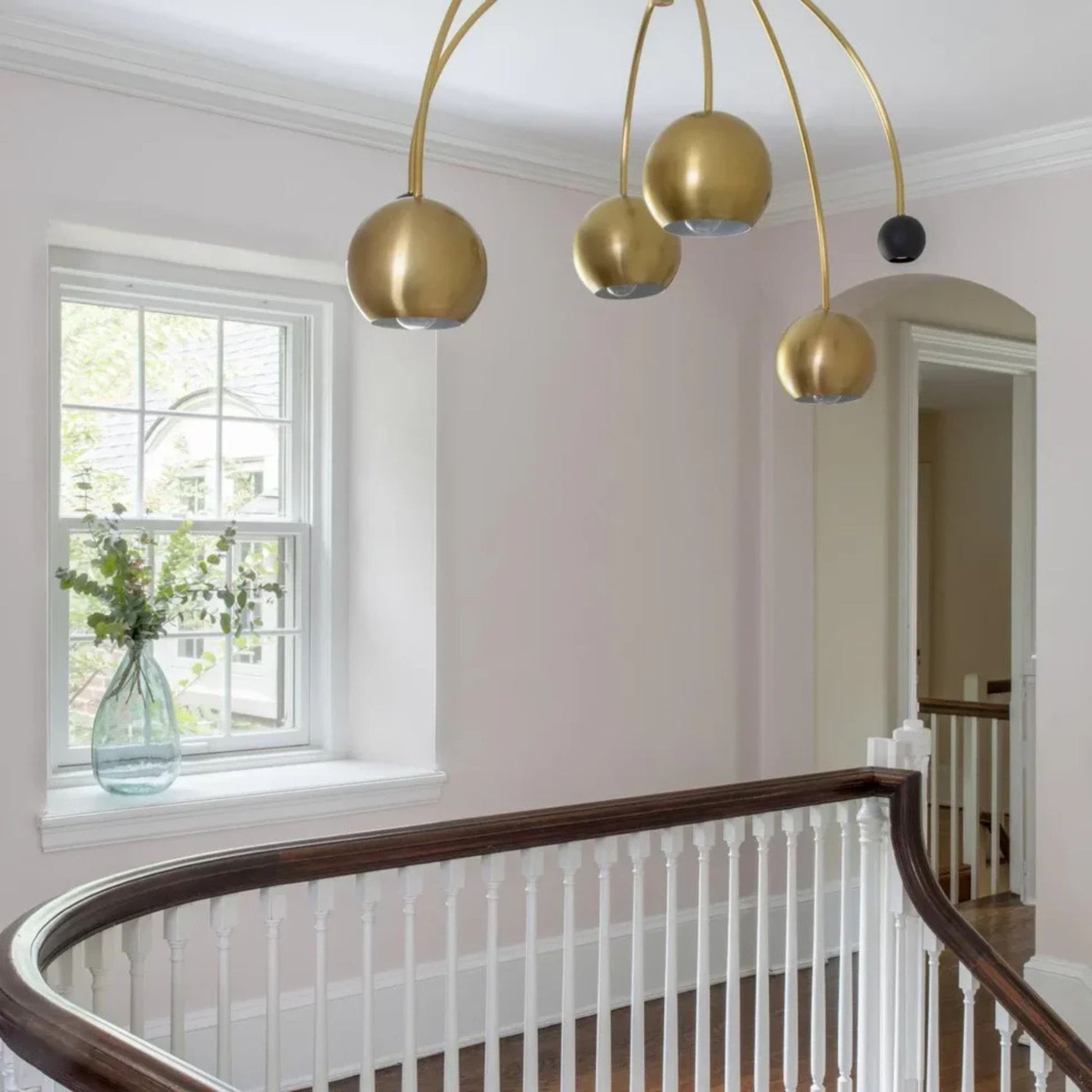 Mitzi - Willow 49" 6-Light Chandelier, Aged Brass/Black Finish | Bees Lighting