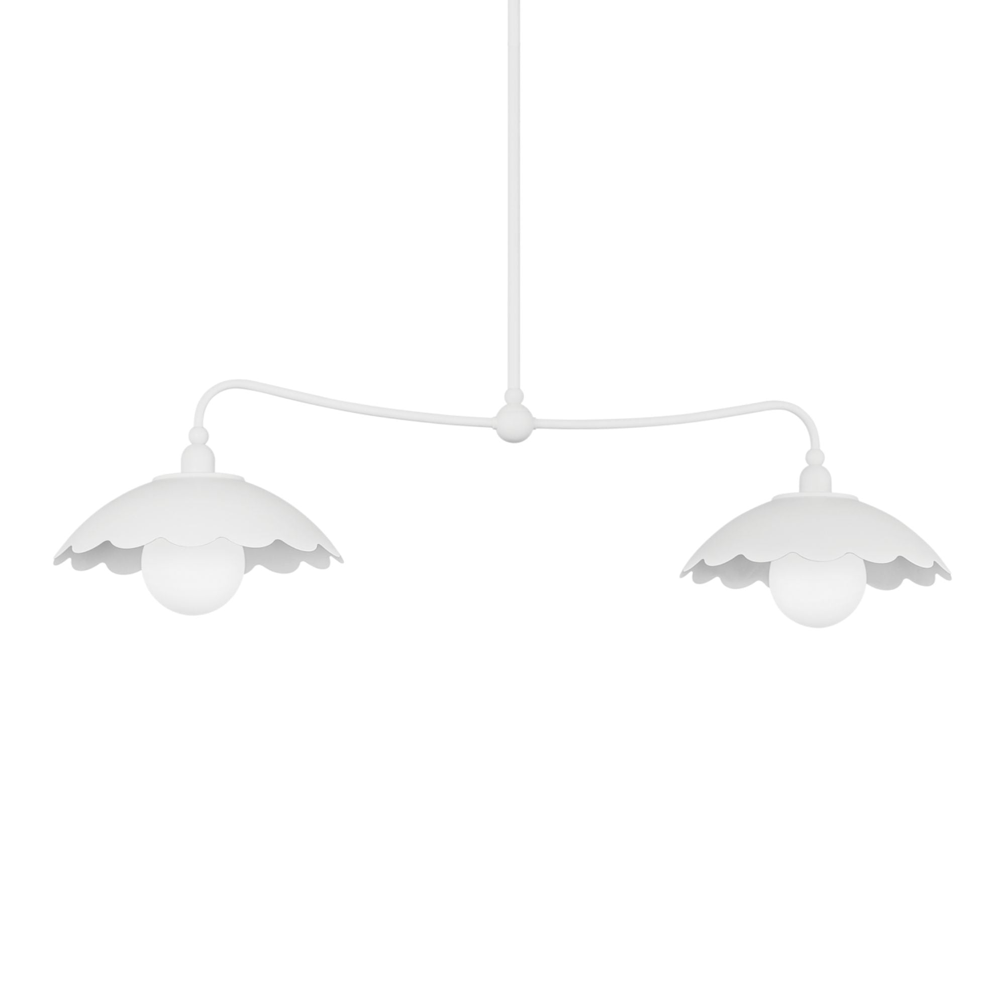 Yael 45" 2-Light Linear Pendant, Textured White Finish