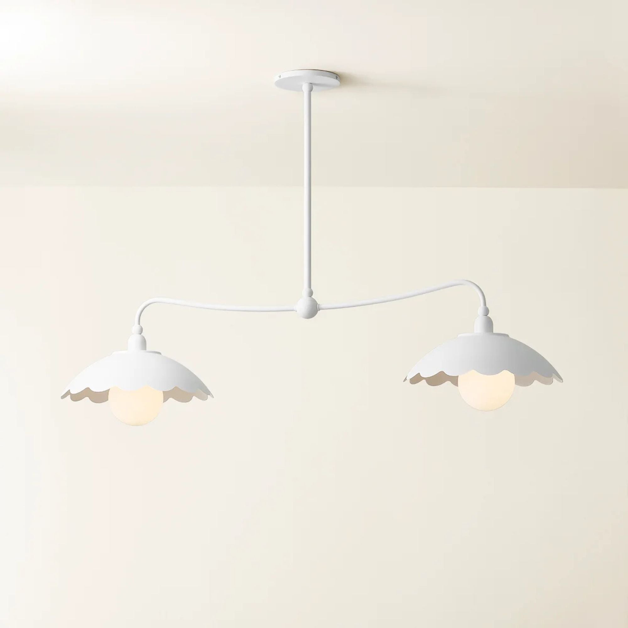 Yael 45" 2-Light Linear Pendant, Textured White Finish