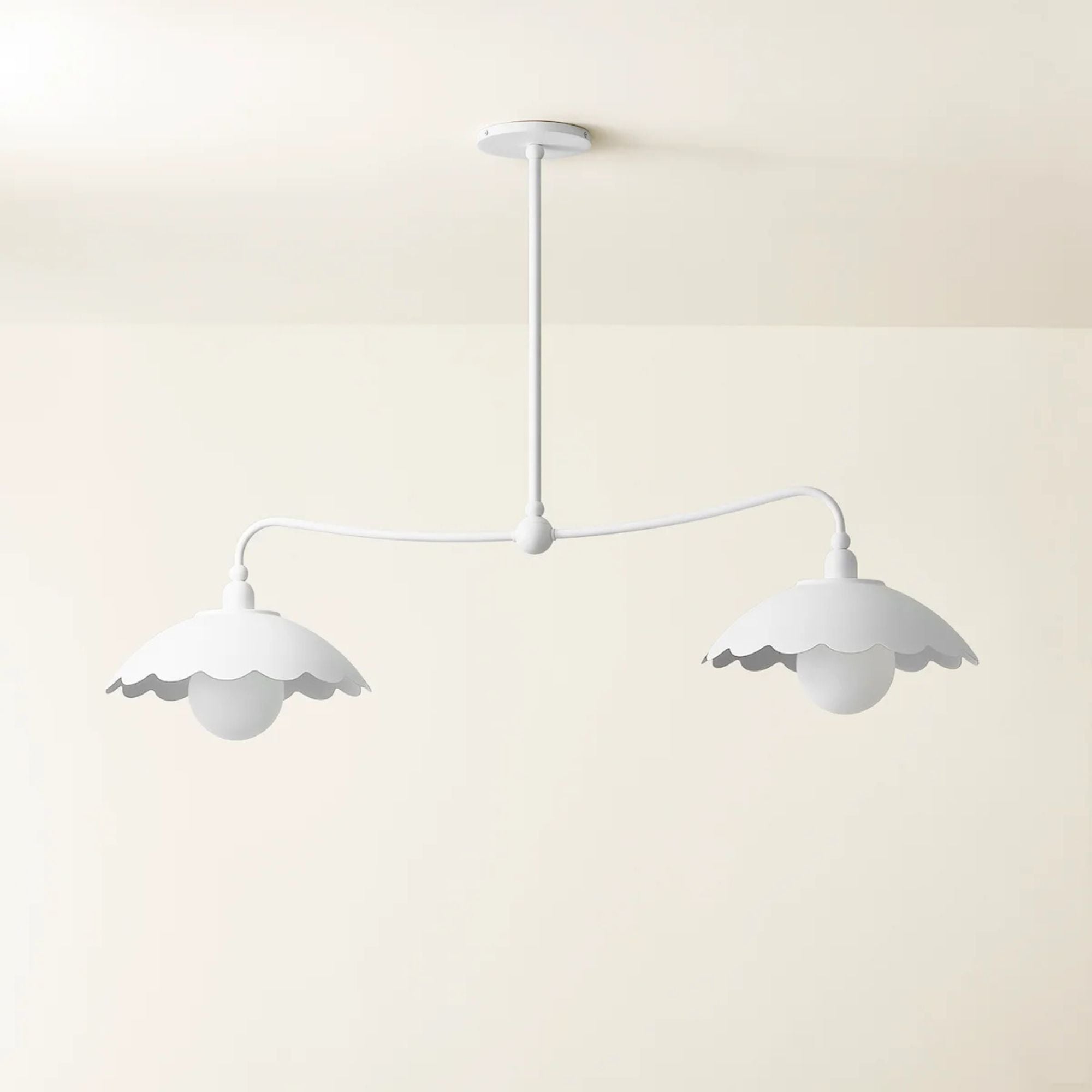 Yael 45" 2-Light Linear Pendant, Textured White Finish