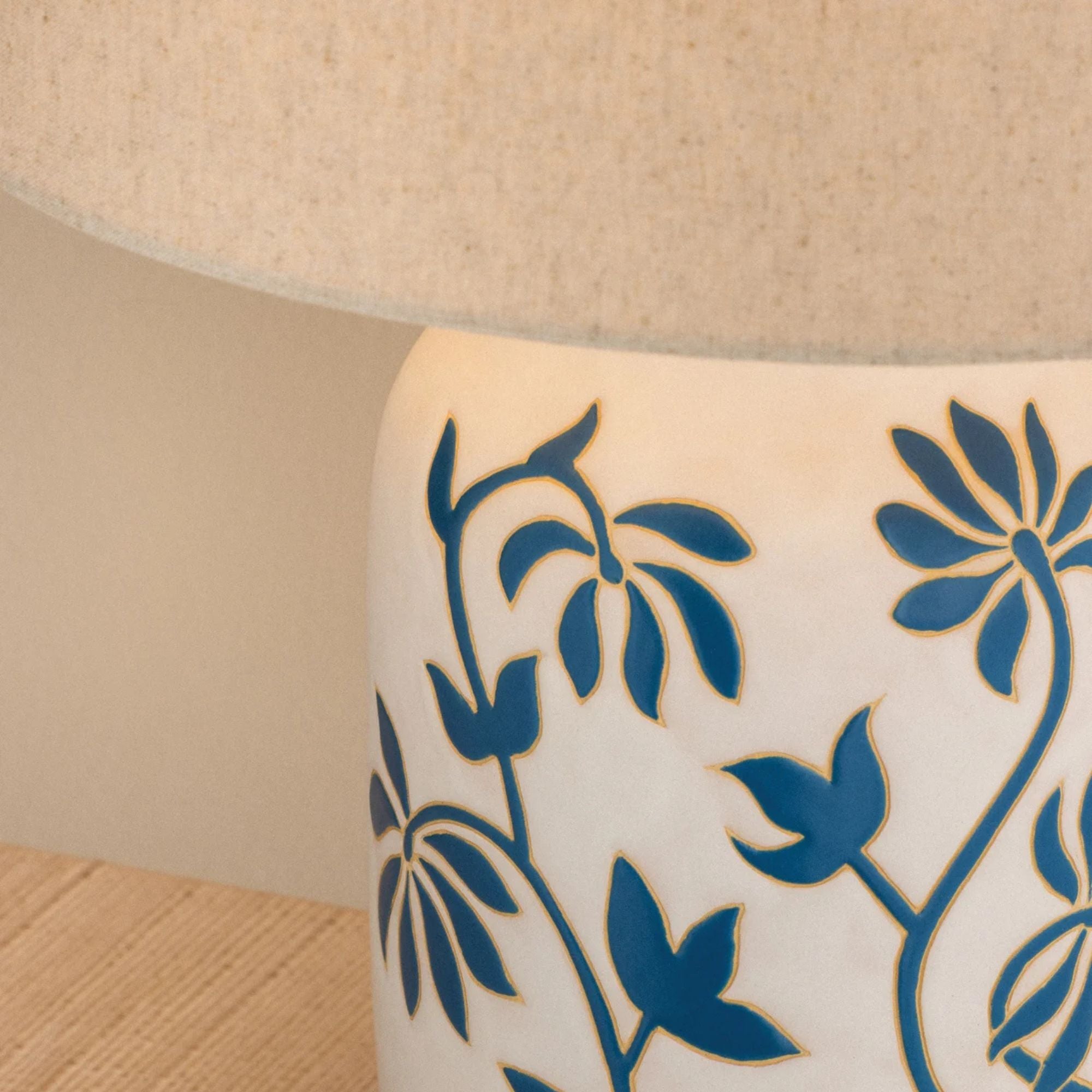 Mitzi Yazmeen 22.5 in. Table Lamp, Aged Brass with Sandstone Linen Shade
