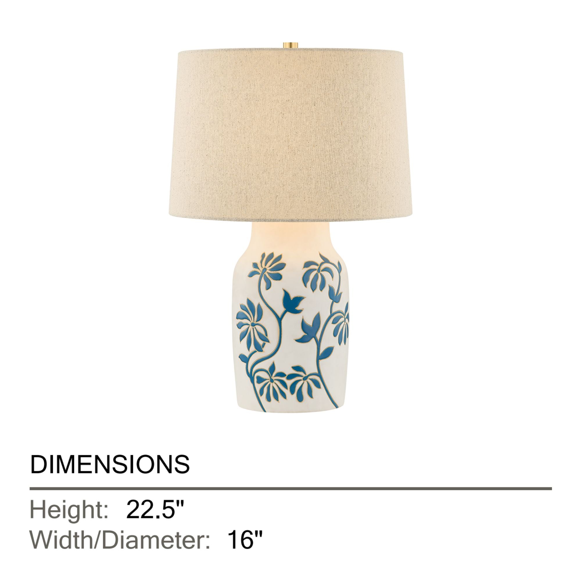 Mitzi Yazmeen 22.5 in. Table Lamp, Aged Brass with Sandstone Linen Shade