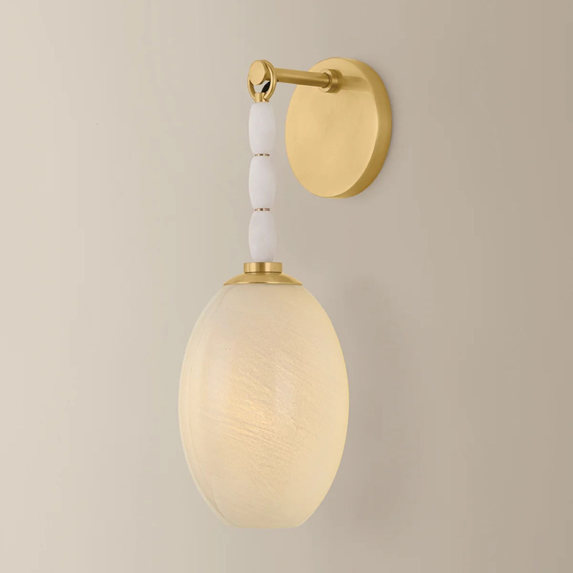 Mitzi Yolanda 15.25 in. Wall Sconce, Aged Brass with Cloud Glass