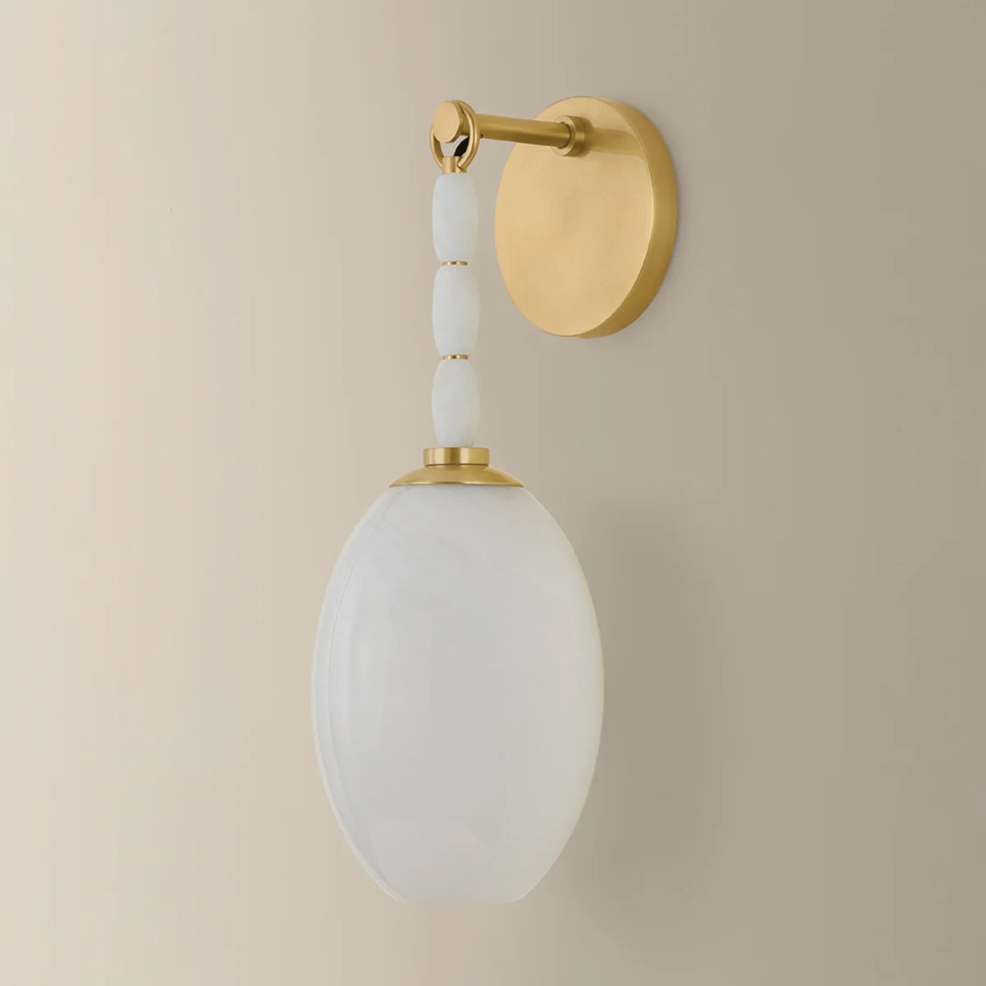 Mitzi Yolanda 15.25 in. Wall Sconce, Aged Brass with Cloud Glass
