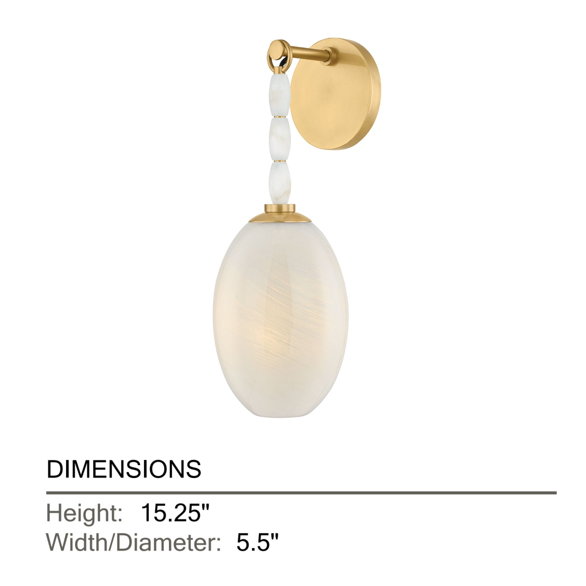 Mitzi Yolanda 15.25 in. Wall Sconce, Aged Brass with Cloud Glass