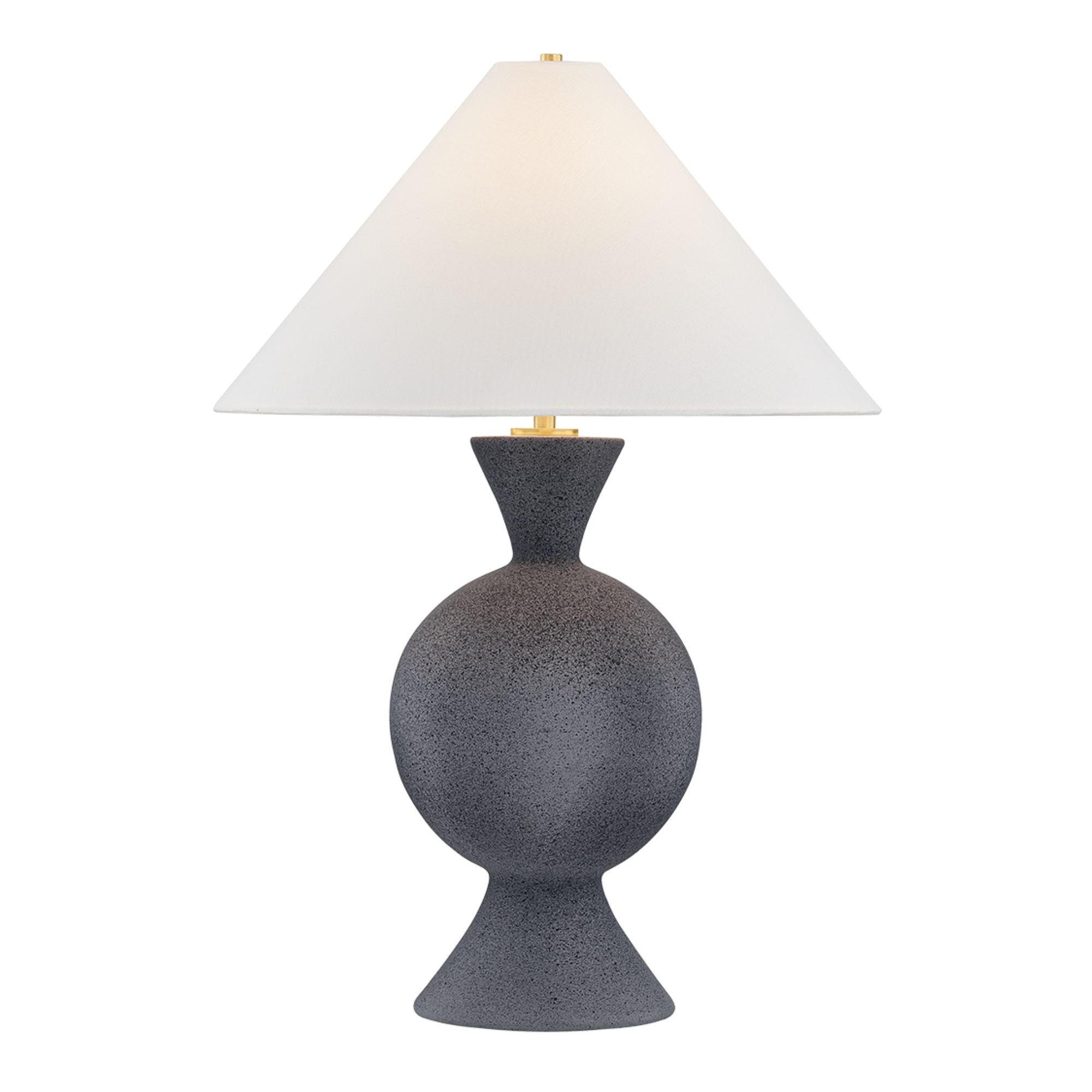 Zadeh 27" Table Lamp, Aged Brass/Ceramic Pale Midnight Finish