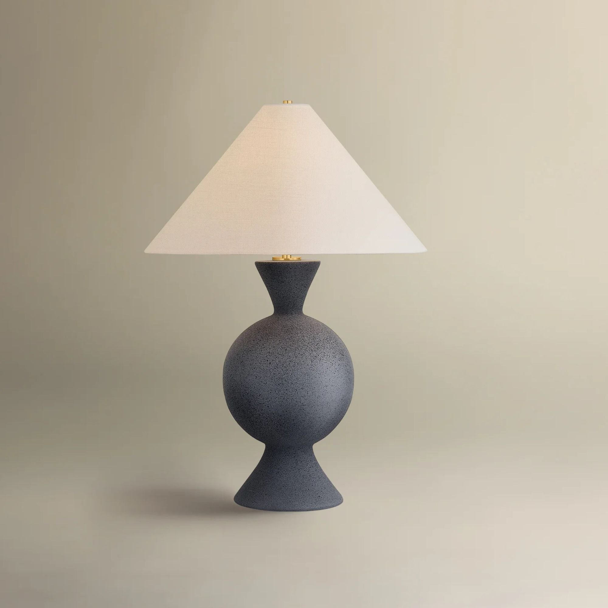 Zadeh 27" Table Lamp, Aged Brass/Ceramic Pale Midnight Finish