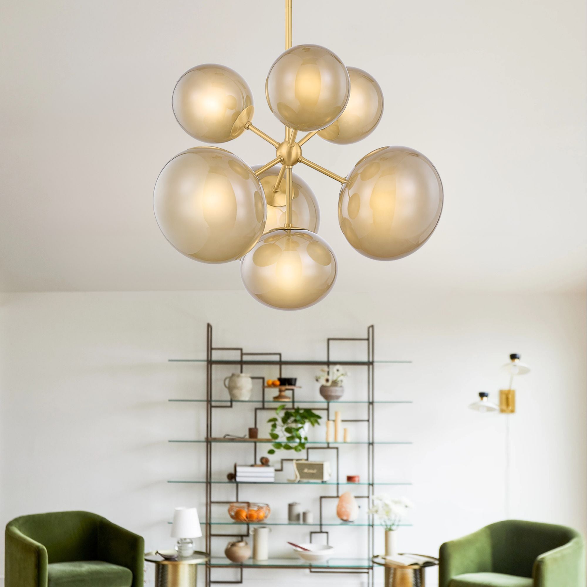 Zaley 28" 7-Light Chandelier, Aged Brass Finish
