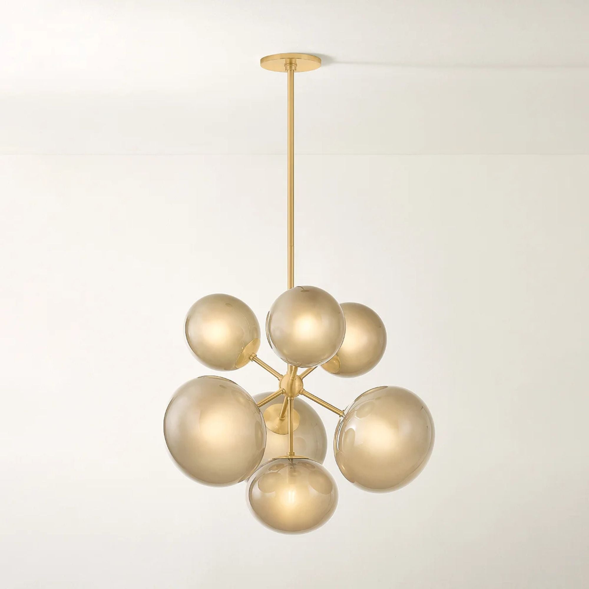 Zaley 28" 7-Light Chandelier, Aged Brass Finish