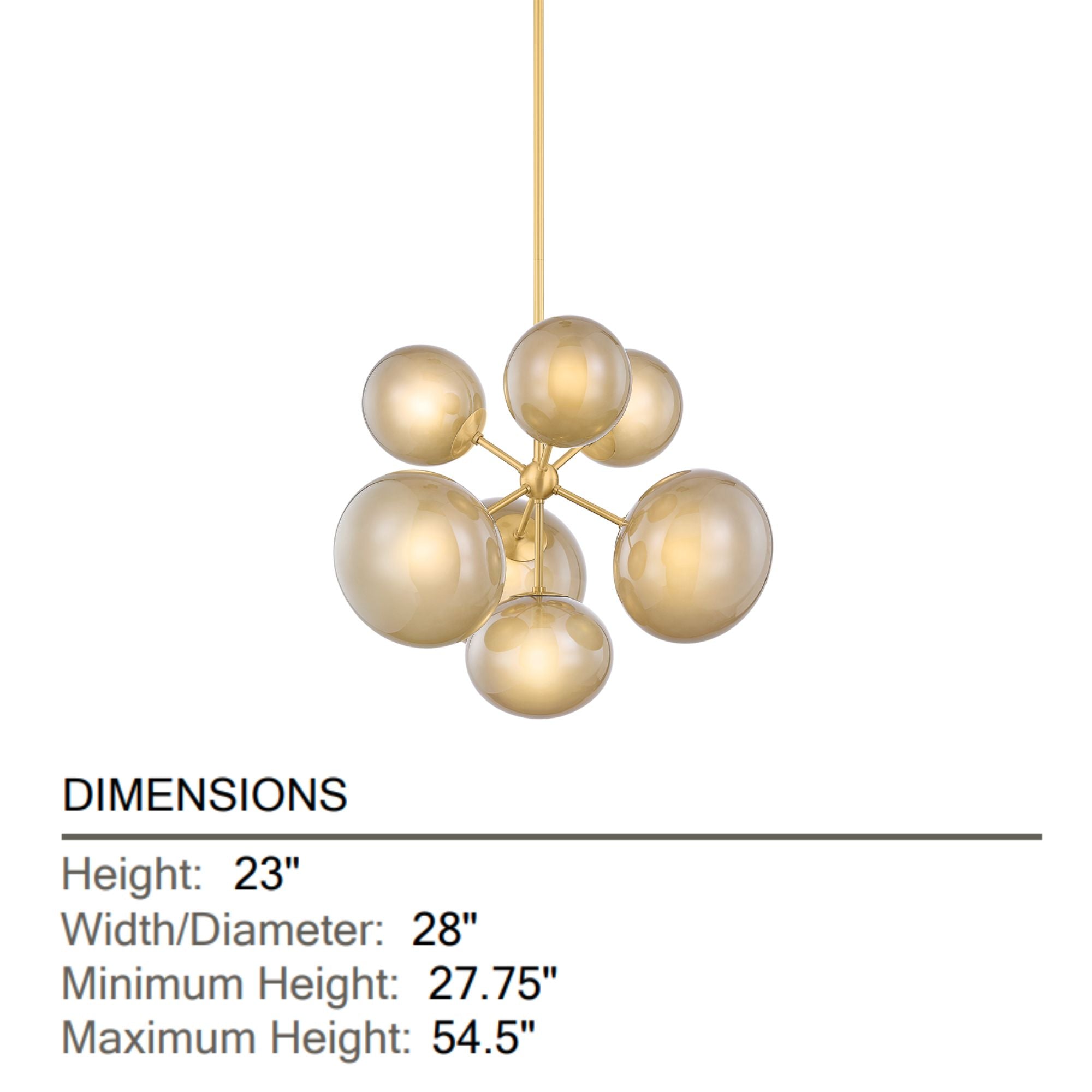 Zaley 28" 7-Light Chandelier, Aged Brass Finish