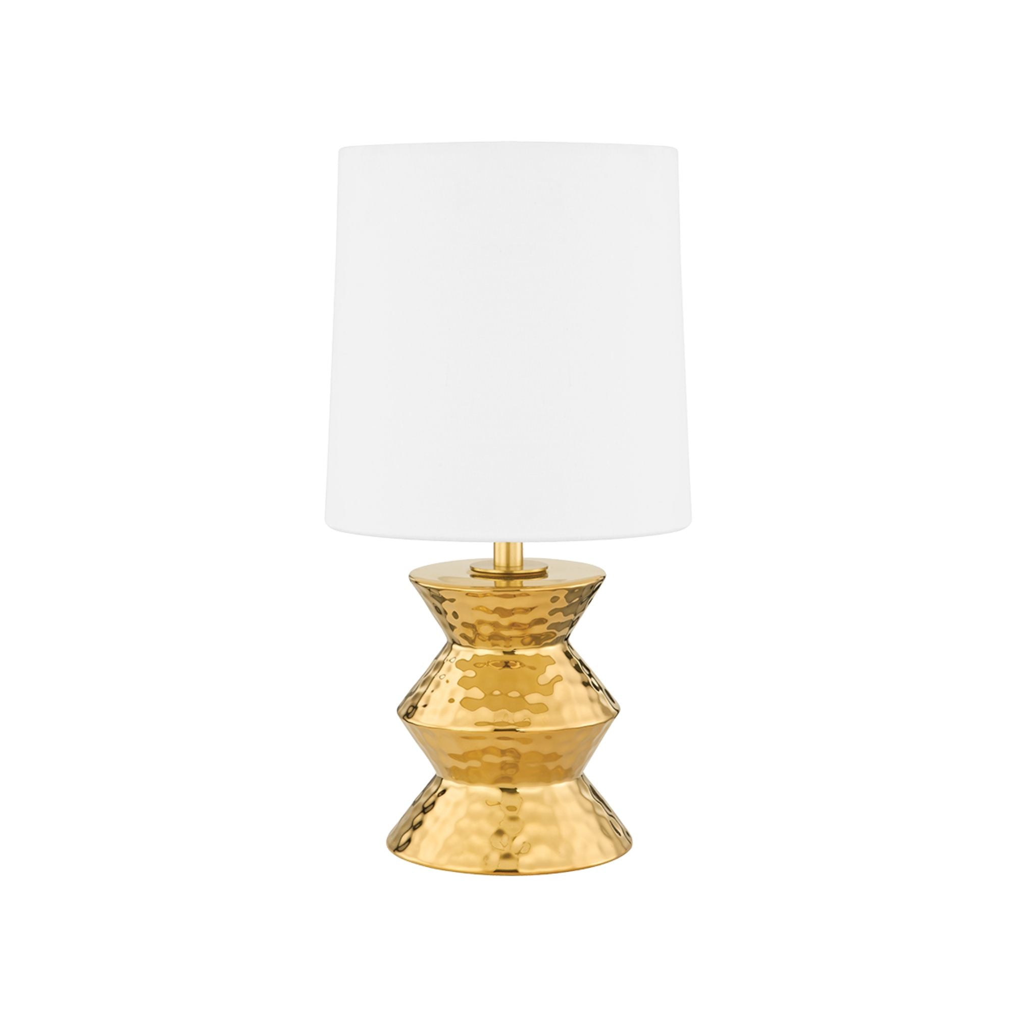 Zoe 17" Table Lamp, Aged Brass/Ceramic Gold Finish