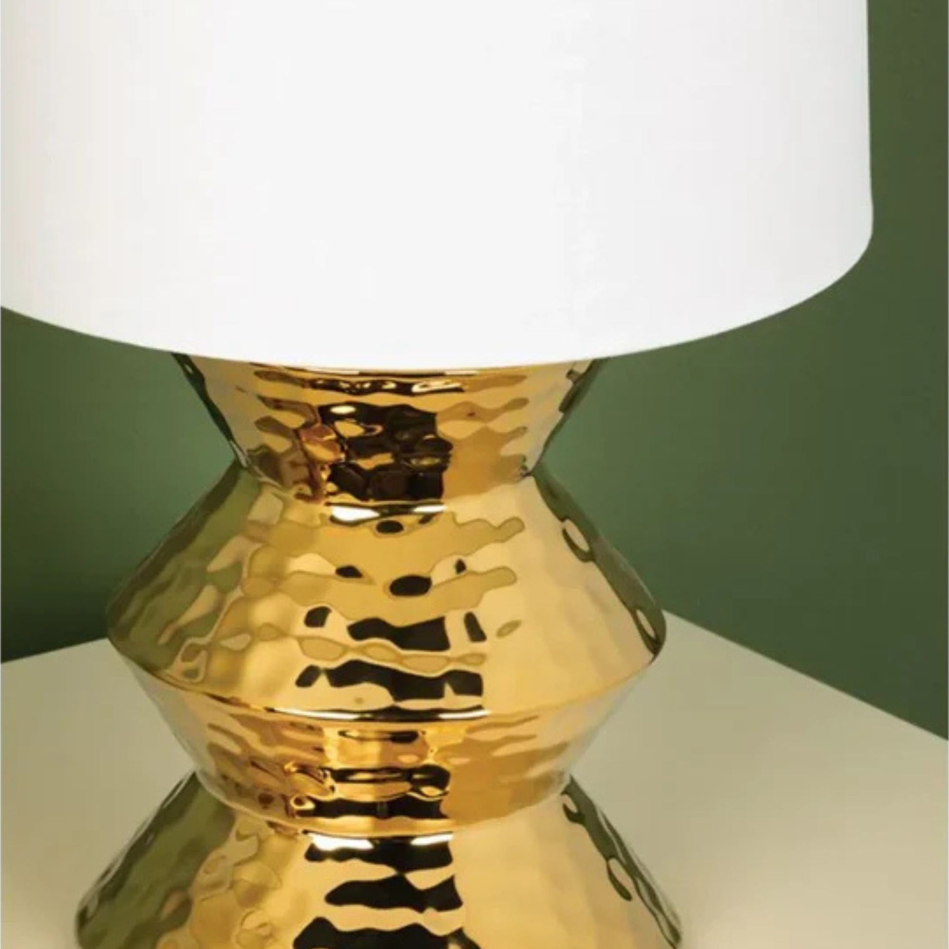 Mitzi - Zoe 17" Table Lamp, Aged Brass/Ceramic Gold Finish | Bees Lighting