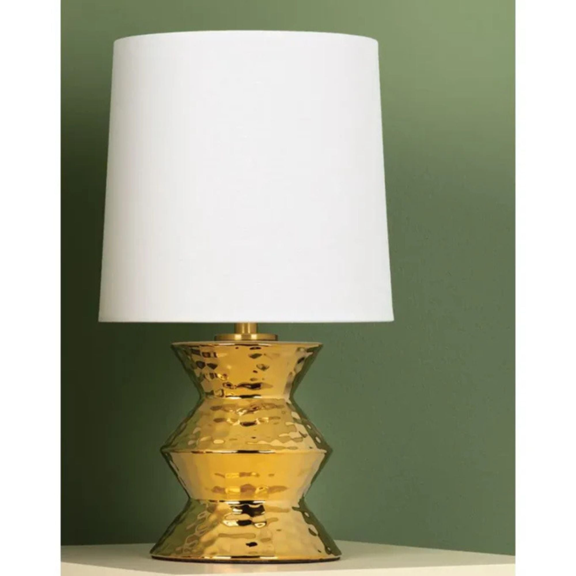 Mitzi - Zoe 17" Table Lamp, Aged Brass/Ceramic Gold Finish | Bees Lighting
