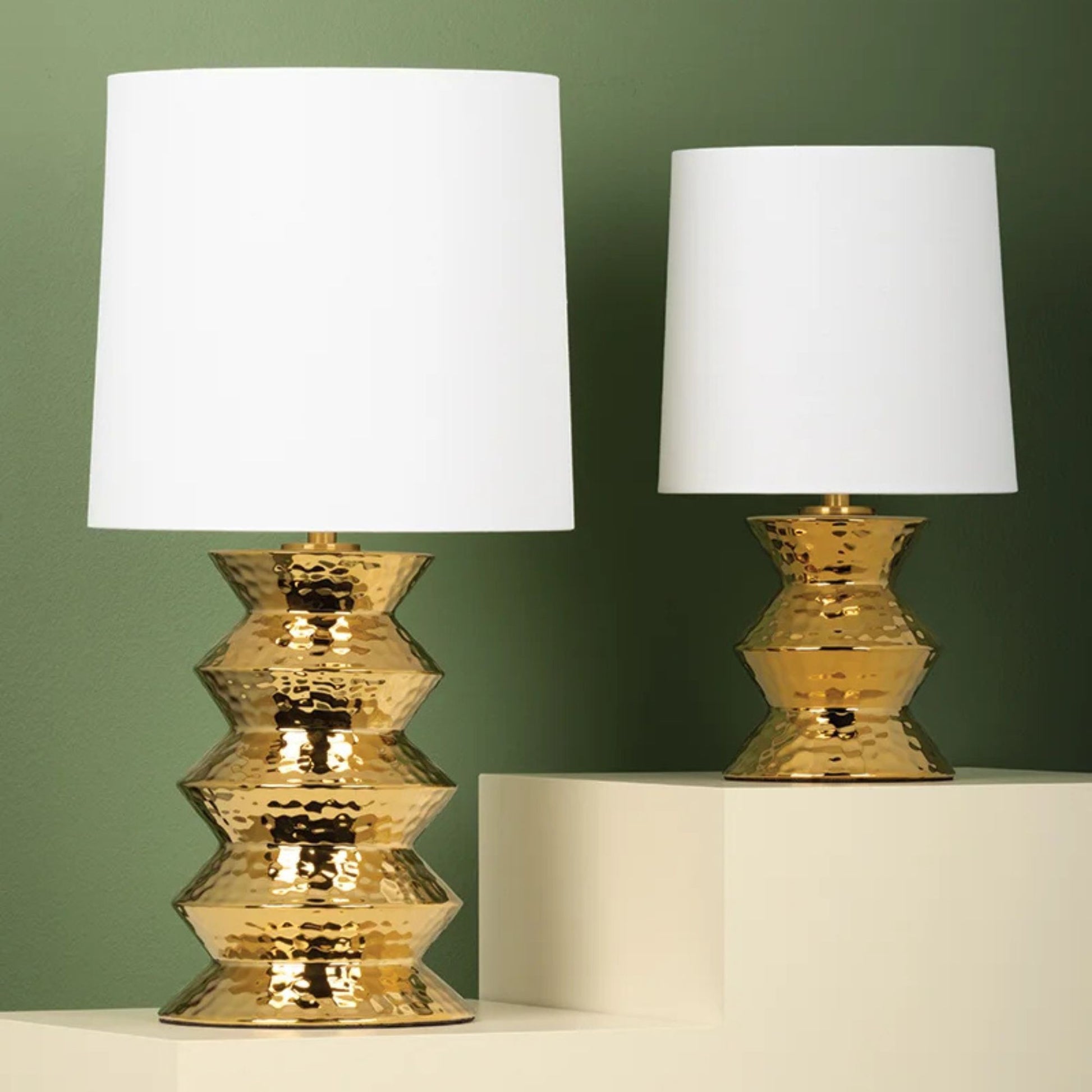 Mitzi - Zoe 17" Table Lamp, Aged Brass/Ceramic Gold Finish | Bees Lighting
