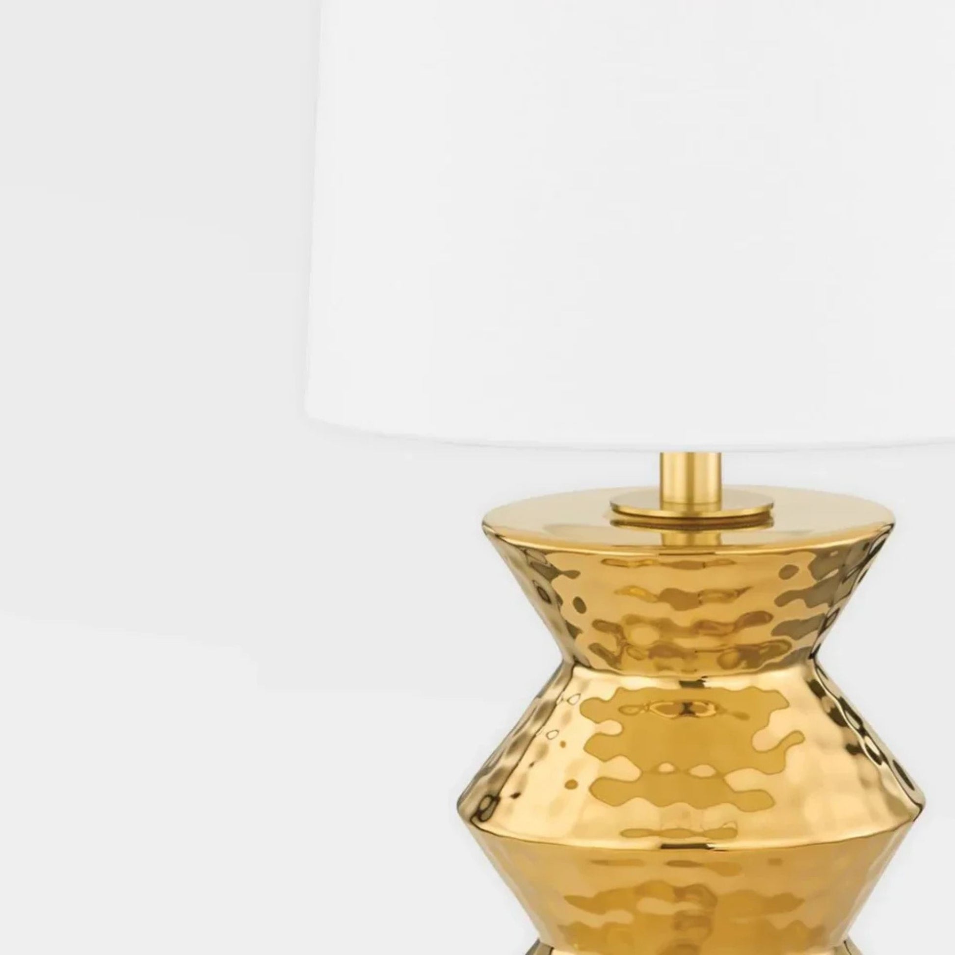 Mitzi - Zoe 17" Table Lamp, Aged Brass/Ceramic Gold Finish | Bees Lighting