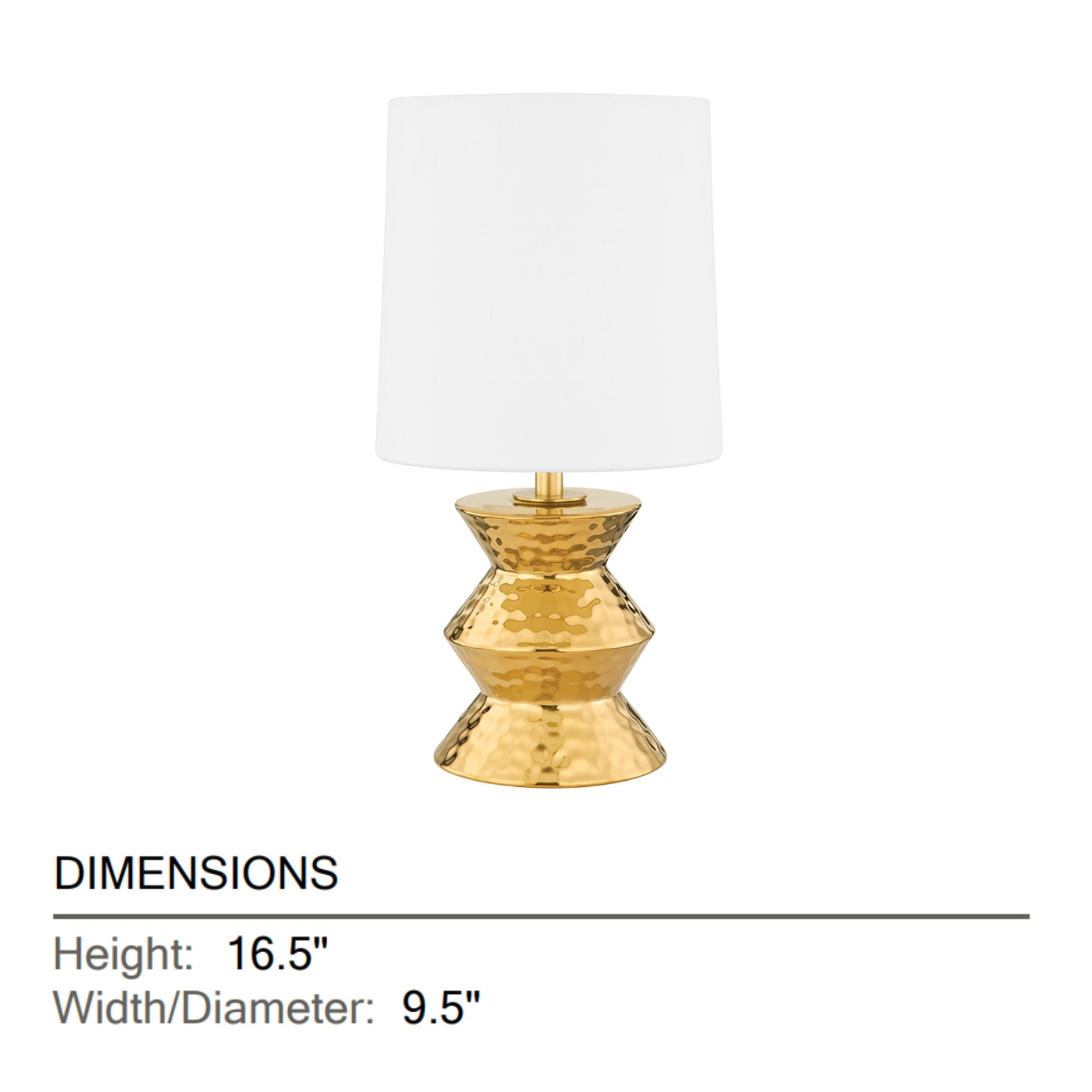 Mitzi - Zoe 17" Table Lamp, Aged Brass/Ceramic Gold Finish | Bees Lighting