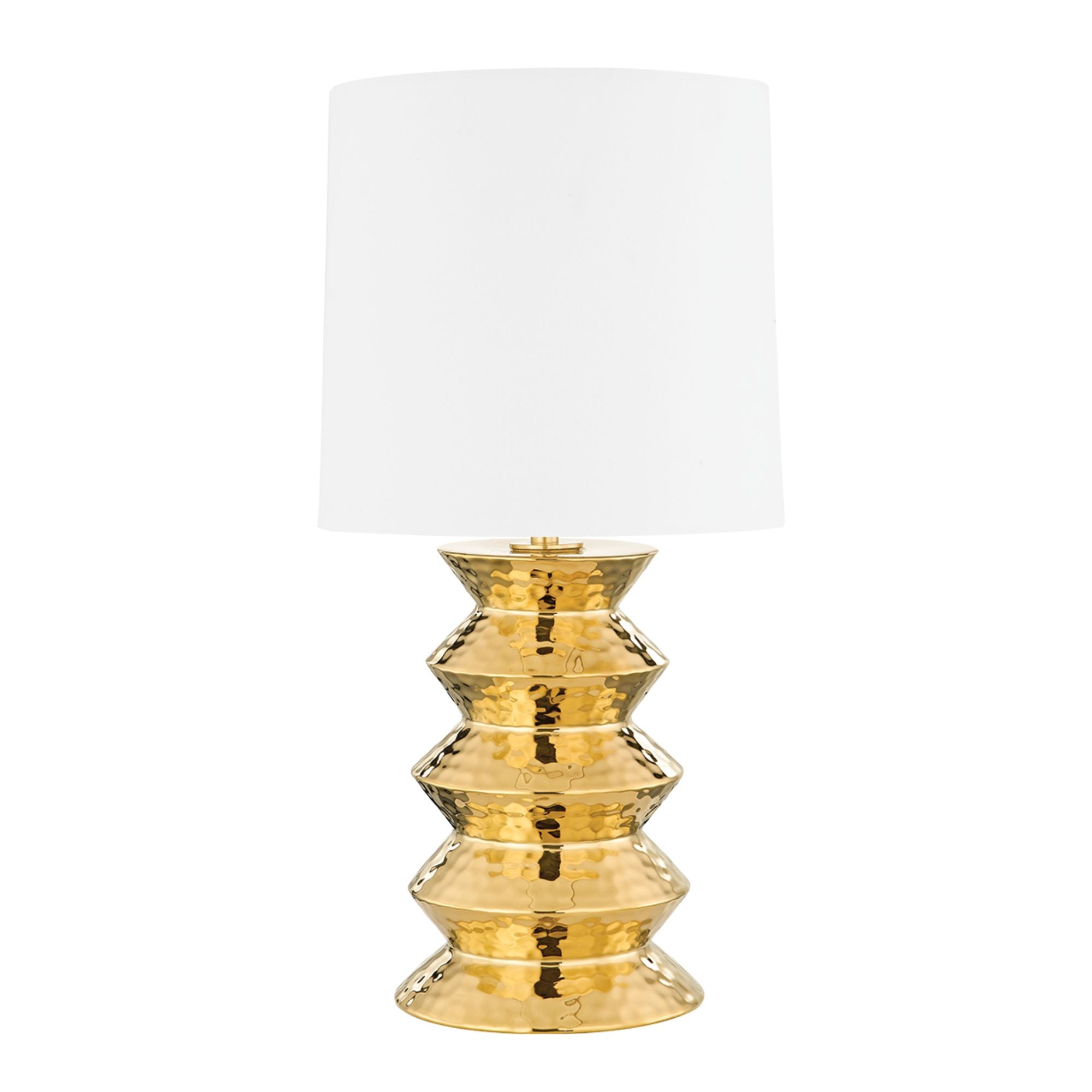 Zoe 25" Table Lamp, Aged Brass/Ceramic Gold Finish