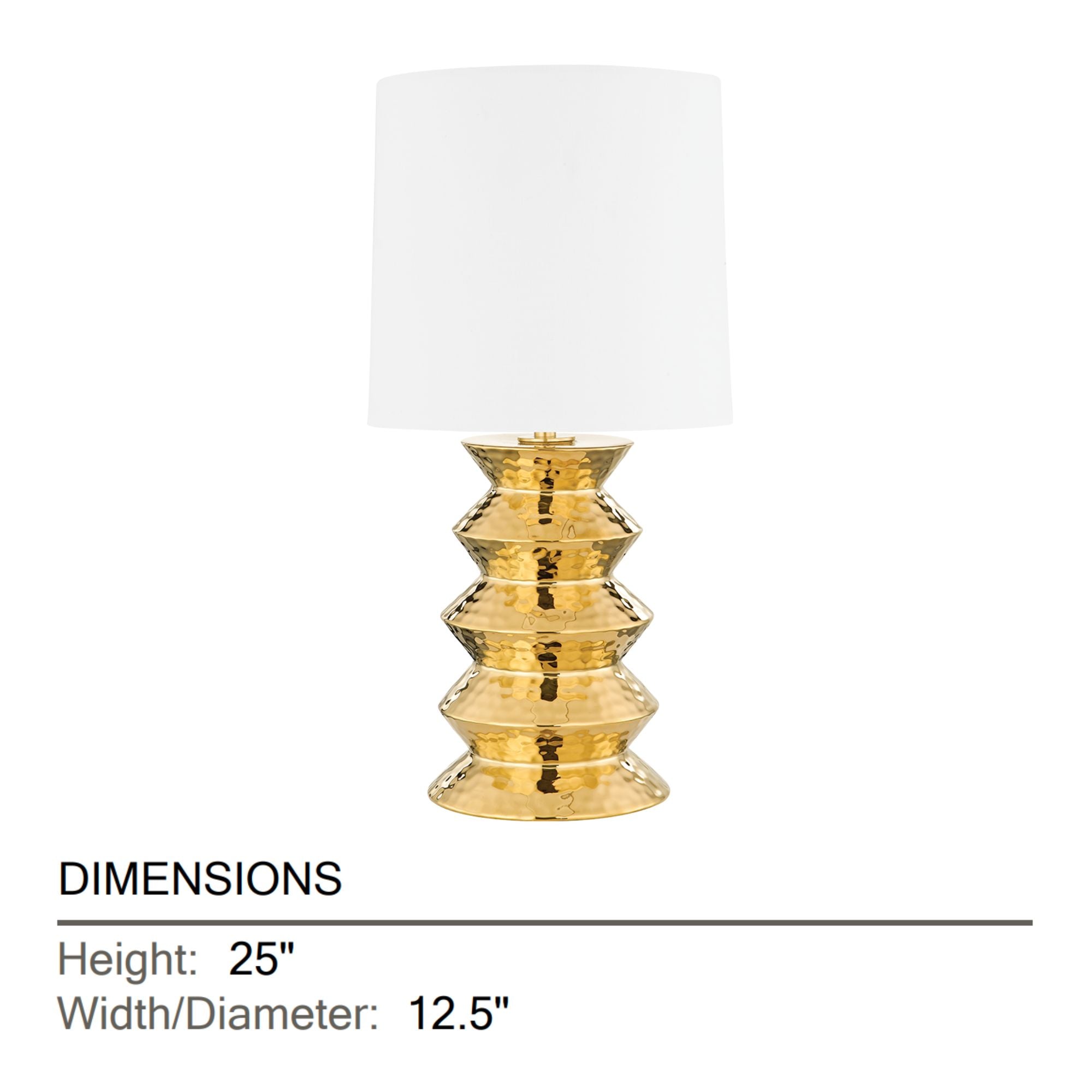 Zoe 25" Table Lamp, Aged Brass/Ceramic Gold Finish