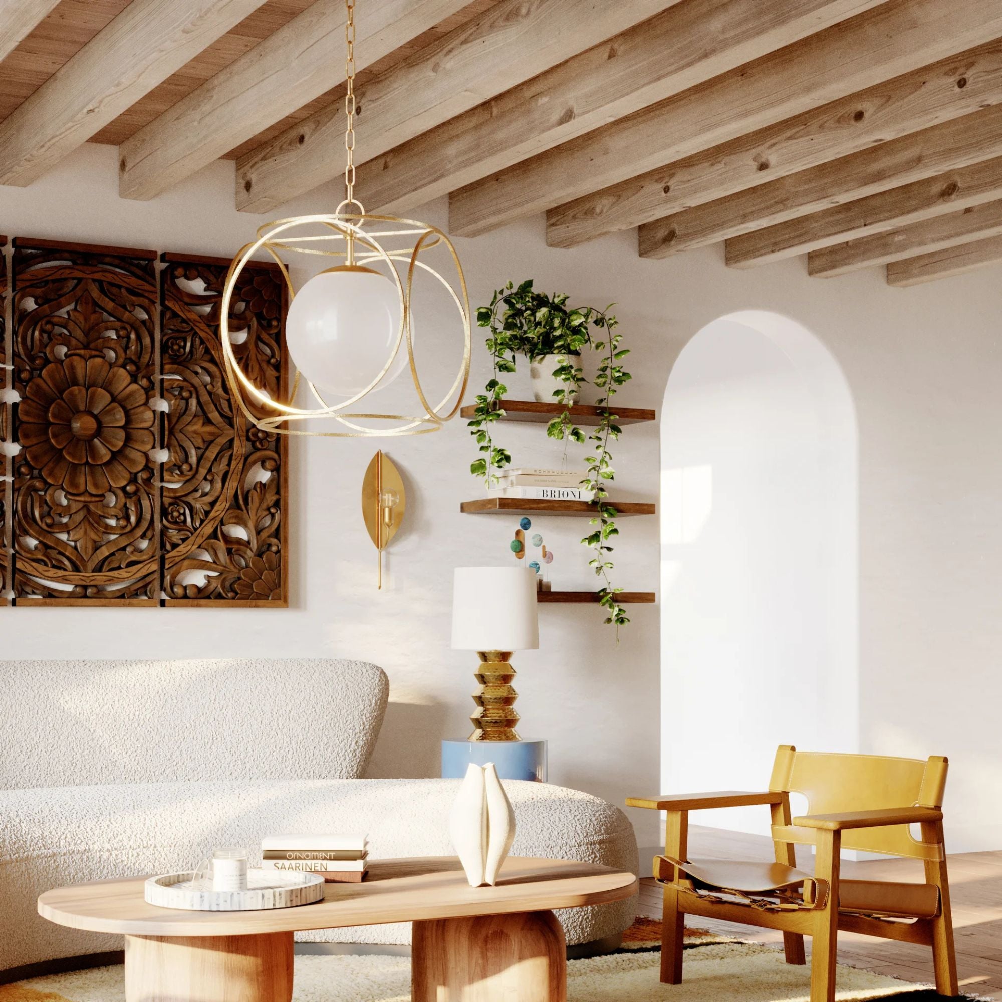 Zoe 25" Table Lamp, Aged Brass/Ceramic Gold Finish