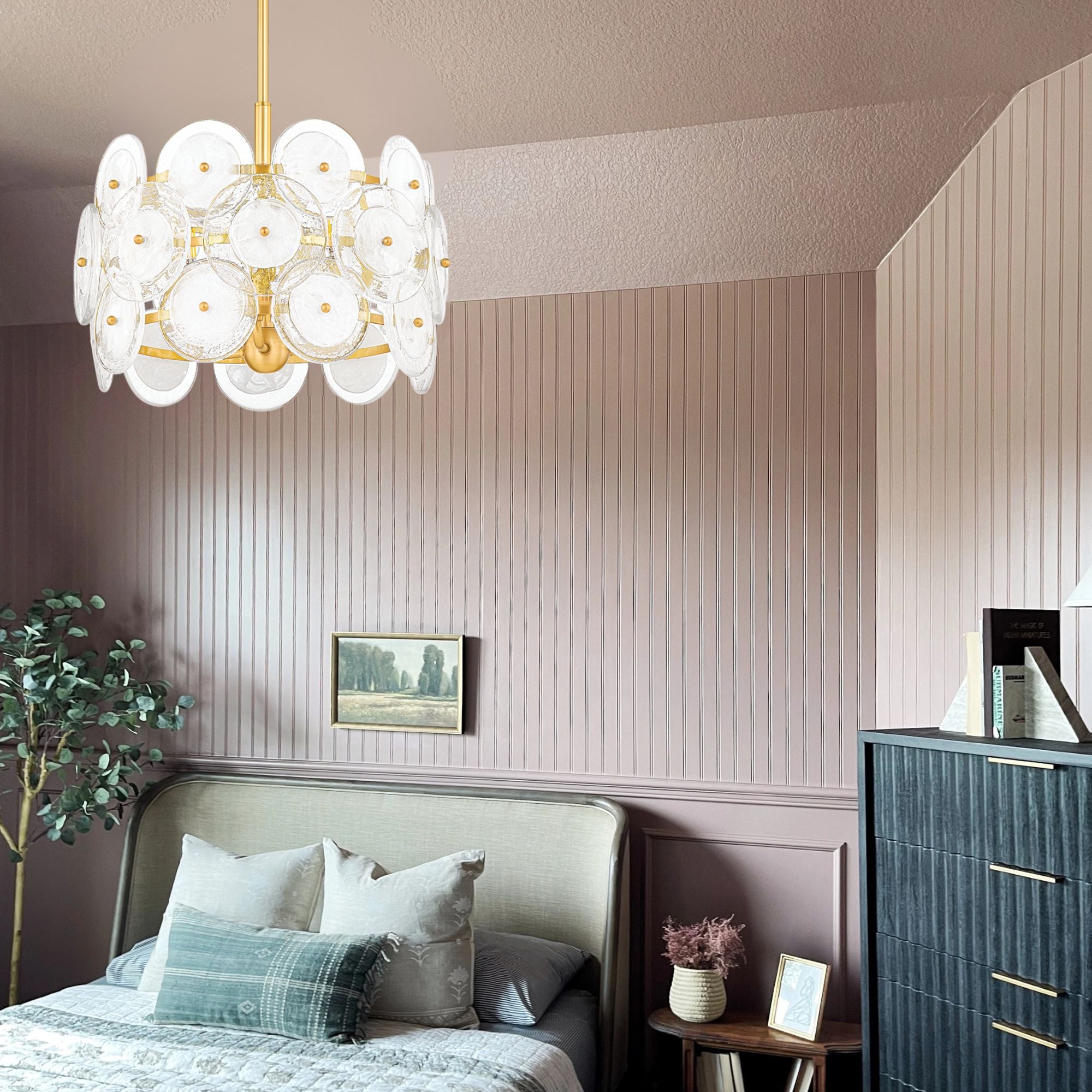 Zoella 16" 3-Light Pendant, Aged Brass Finish
