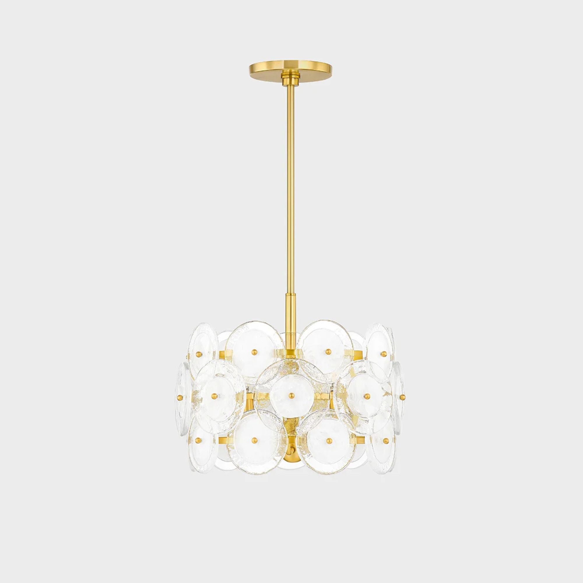 Zoella 16" 3-Light Pendant, Aged Brass Finish