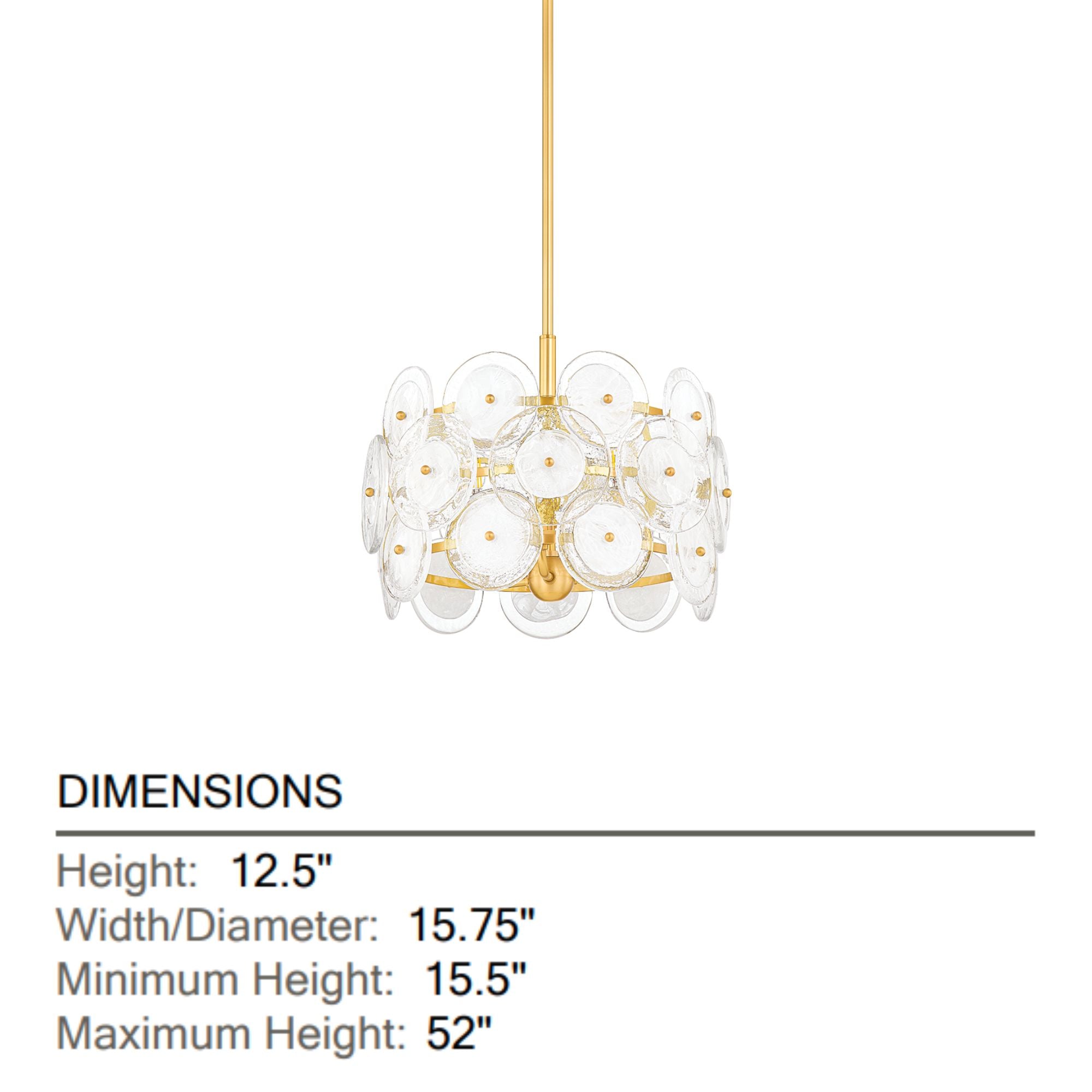 Zoella 16" 3-Light Pendant, Aged Brass Finish